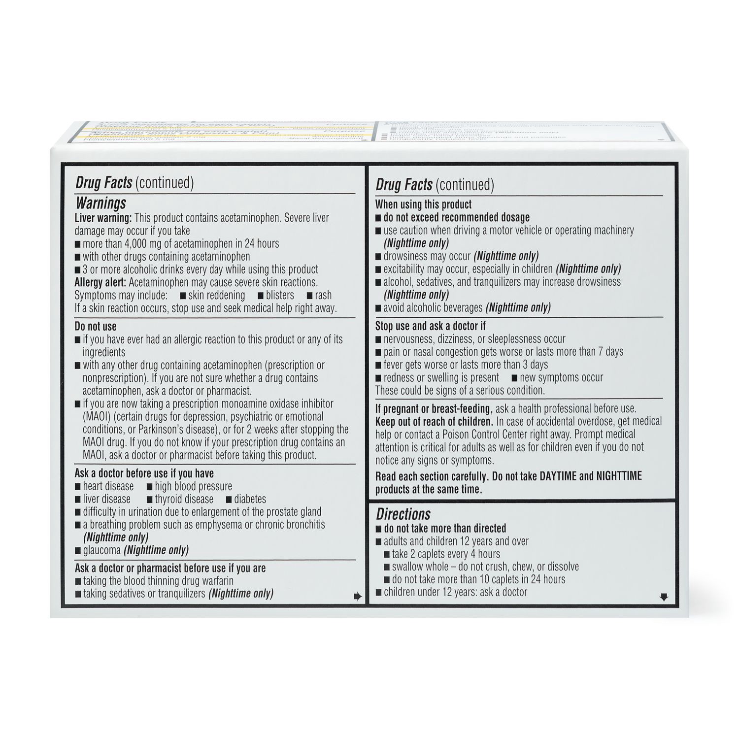 slide 4 of 5, CVS Health Sinus Pain & Congestion Acetaminophen Caplets, Daytime + Nighttime, 24 Ct, 1 ct