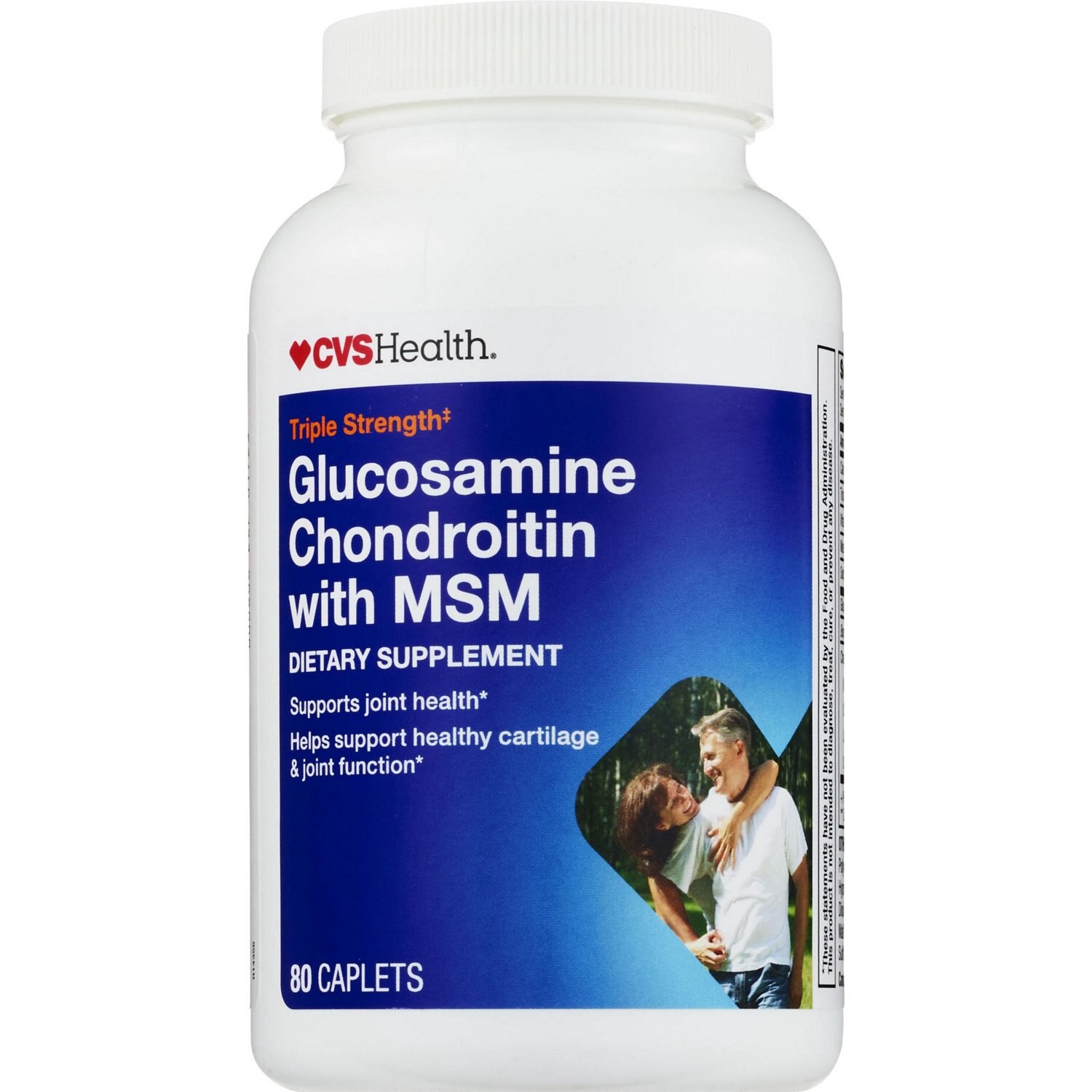slide 6 of 7, CVS Health Glucosamine Chondroitin With Msm Caplets, 80 Ct, 1 ct