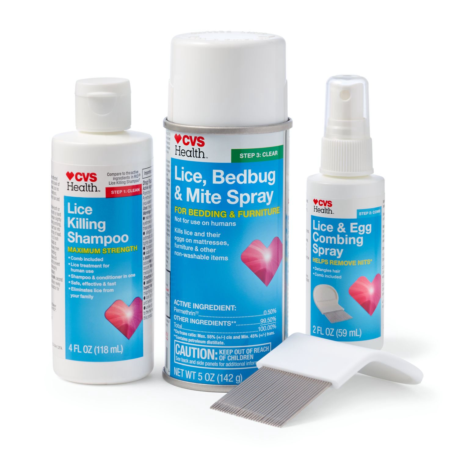 slide 6 of 6, CVS Health Maximum Strength 3-Step Lice Solution Kit, 1 ct