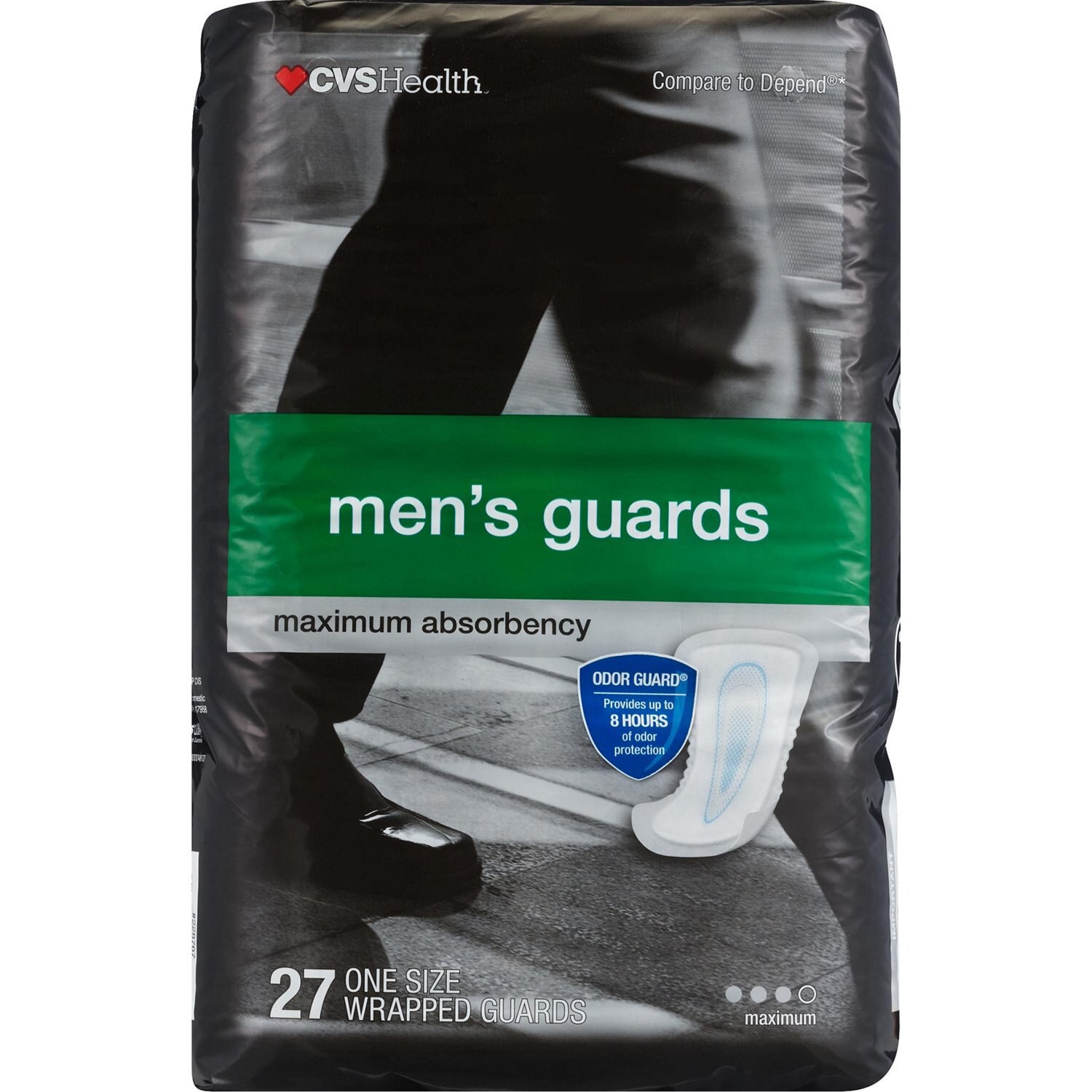 slide 2 of 5, CVS Health Guards For Men Maximum Absorbency, One Size, 27 Ct, 1 ct