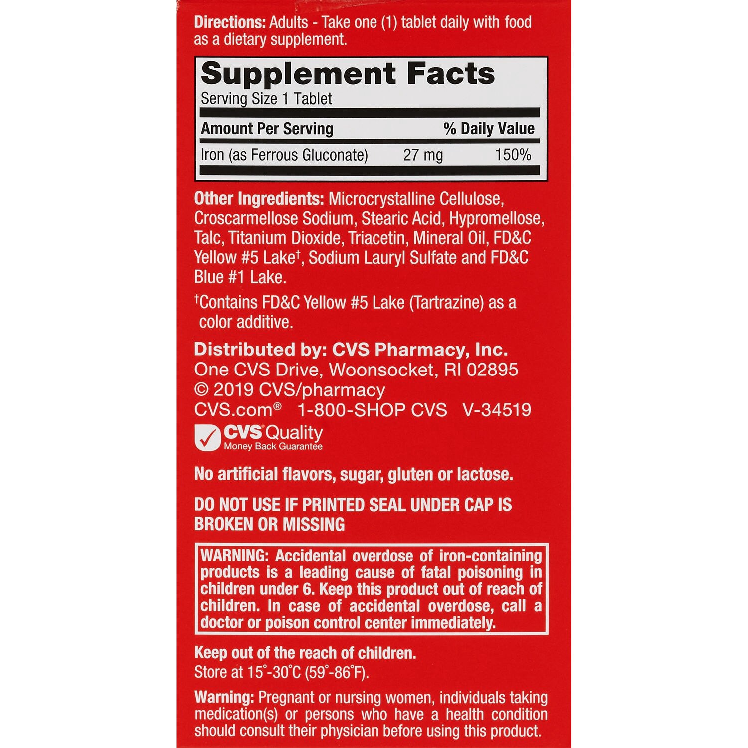 slide 7 of 7, CVS Health Iron Tablets, 100 Ct, 1 ct