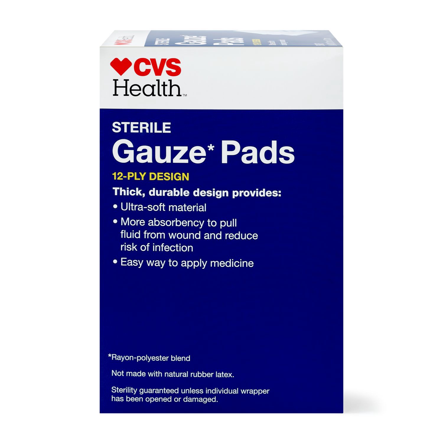 slide 4 of 6, Cvs Health Sterile Gauze Pads, 4 In X 4 In, 25 Ct, 1 ct