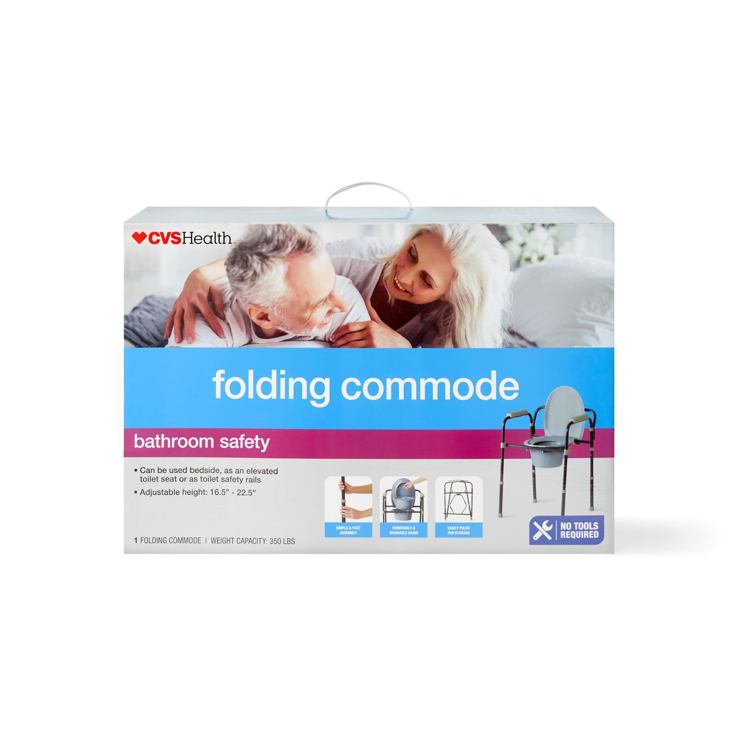 slide 8 of 8, CVS Health Folding Commode, 1 ct