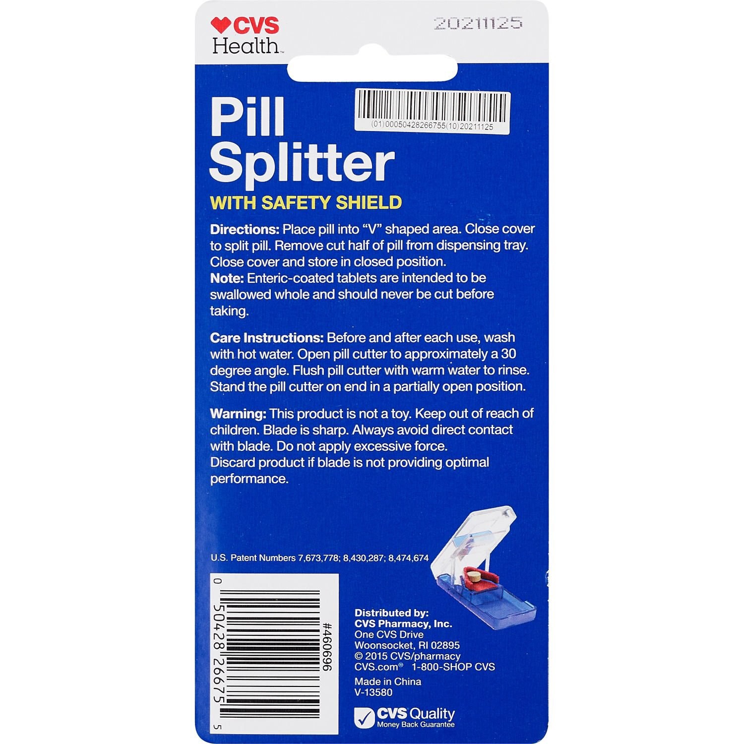 slide 3 of 4, CVS Health Pill Splitter With Safety Shield, 1 ct