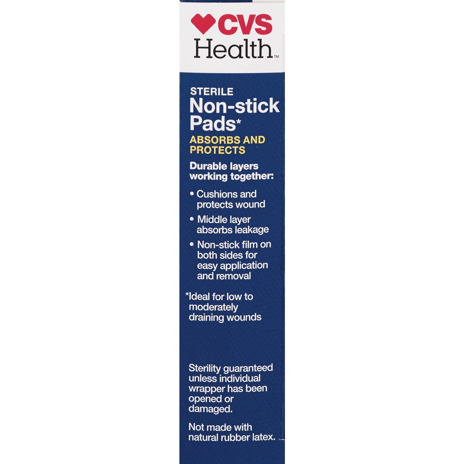 slide 2 of 2, CVS Health Sterile Non-Stick Pads, Extra Long, 10 Ct, 1 ct