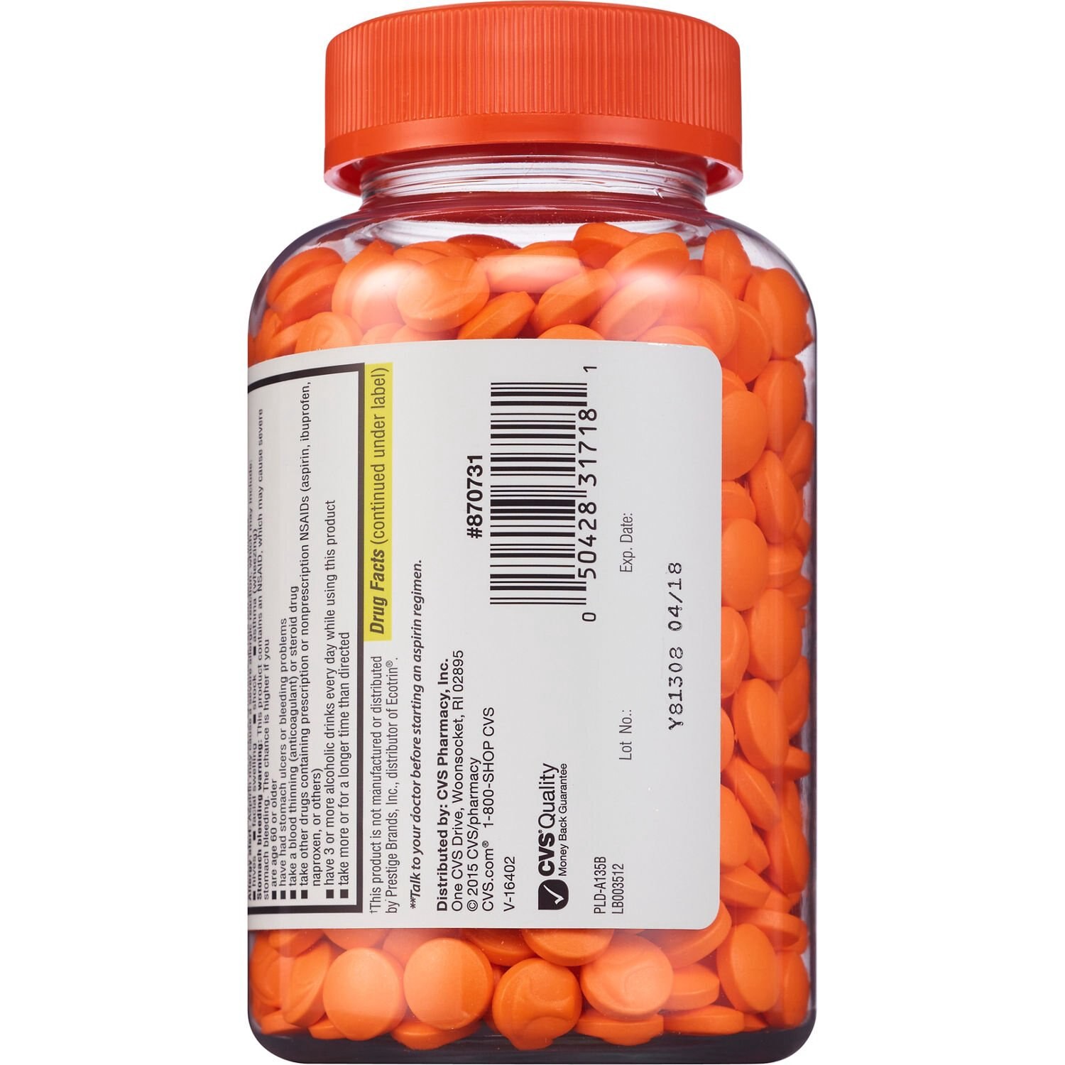 slide 4 of 6, Cvs Health Regular Strength Aspirin 325 Mg Enteric Coated Tablets, 500 Ct, 1 ct