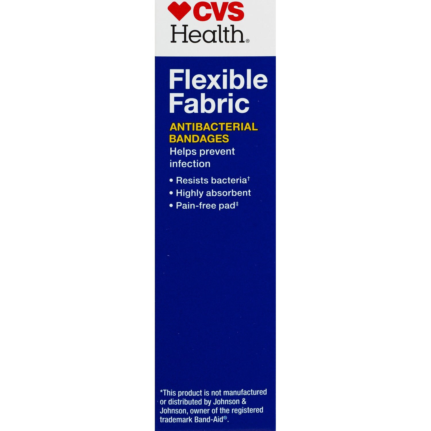 slide 4 of 9, Cvs Health Flexible Fabric Anti-Bacterial Bandages, One Size, 30 Ct, 1 ct