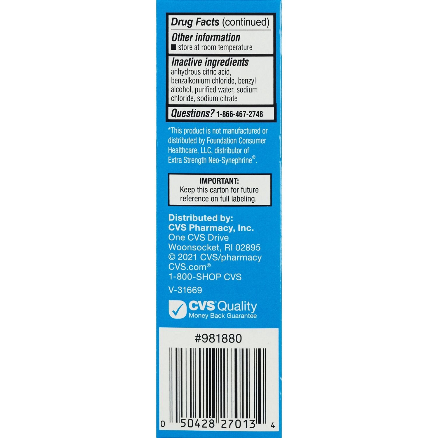 slide 3 of 6, CVS Health Extra Strength Sinus Relief Nasal Decongestant, 1 Oz, 1 ct