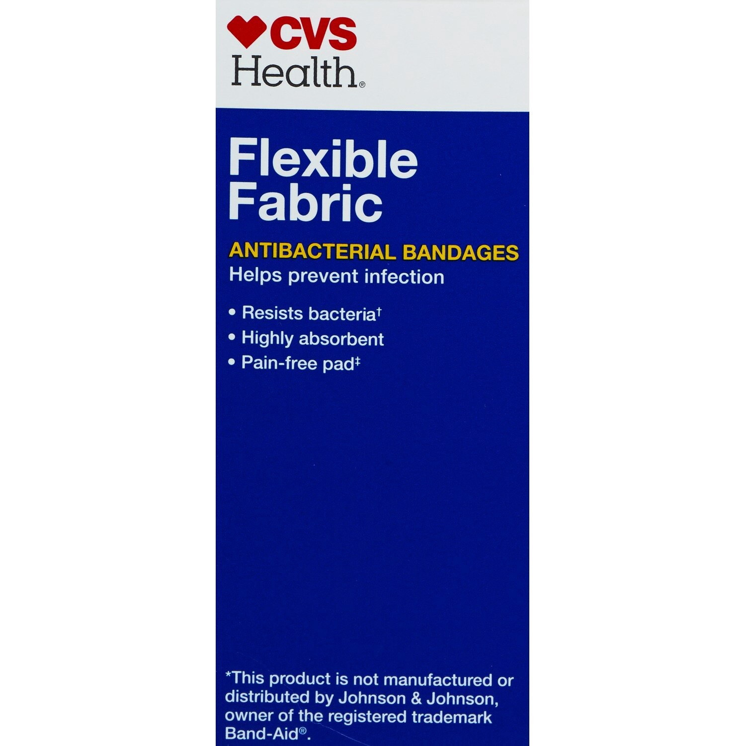 slide 8 of 10, CVS Health Flexible Fabric Anti-Bacterial Bandages, One Size, 100 Ct, 1 ct