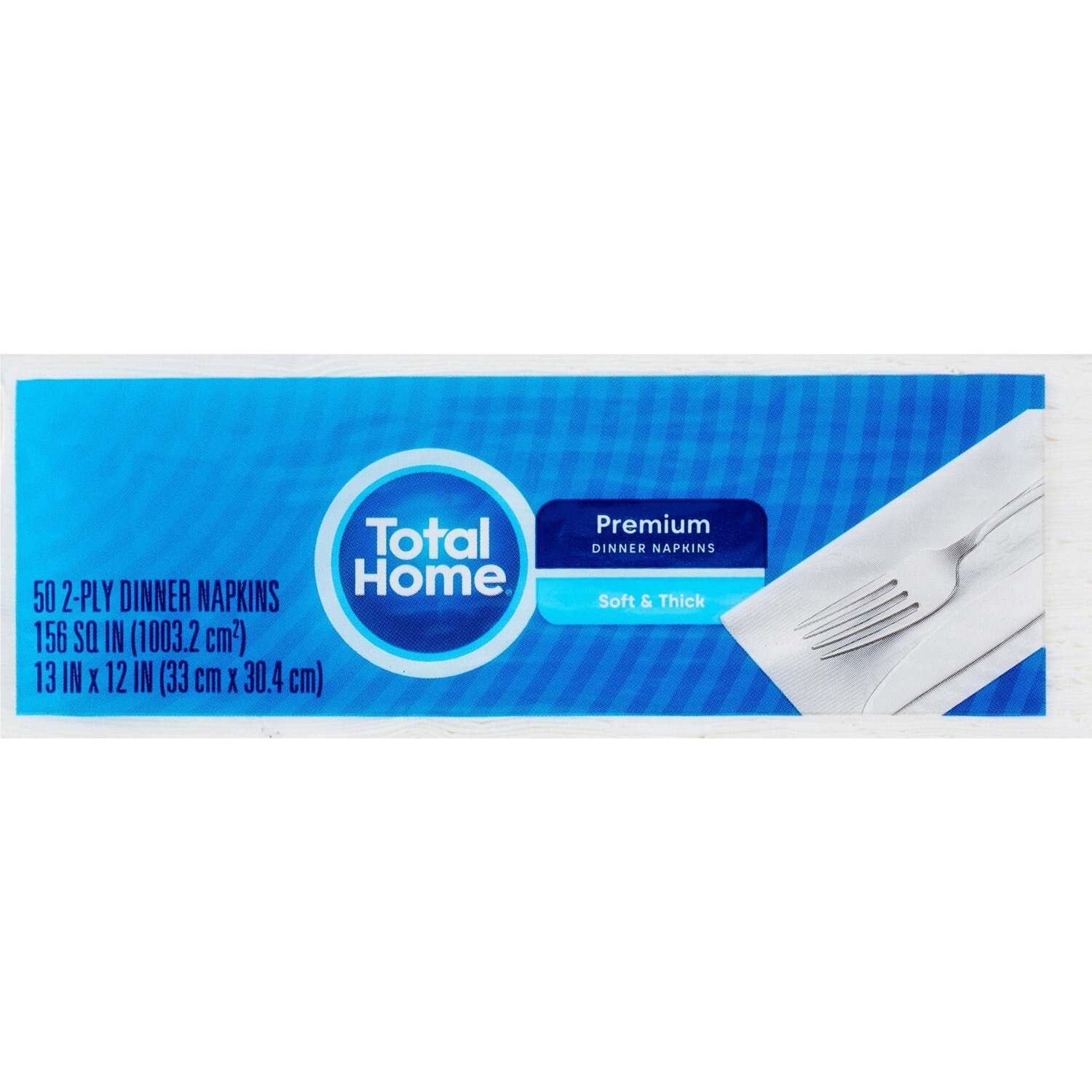 slide 3 of 3, Total Home Premium Dinner Napkins, 2 Ply White, 50 Ct, 1 ct