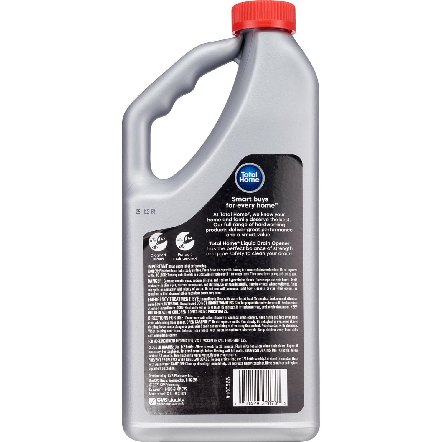 slide 2 of 2, Total Home Liquid Drain Opener, 32 Oz, 1 ct