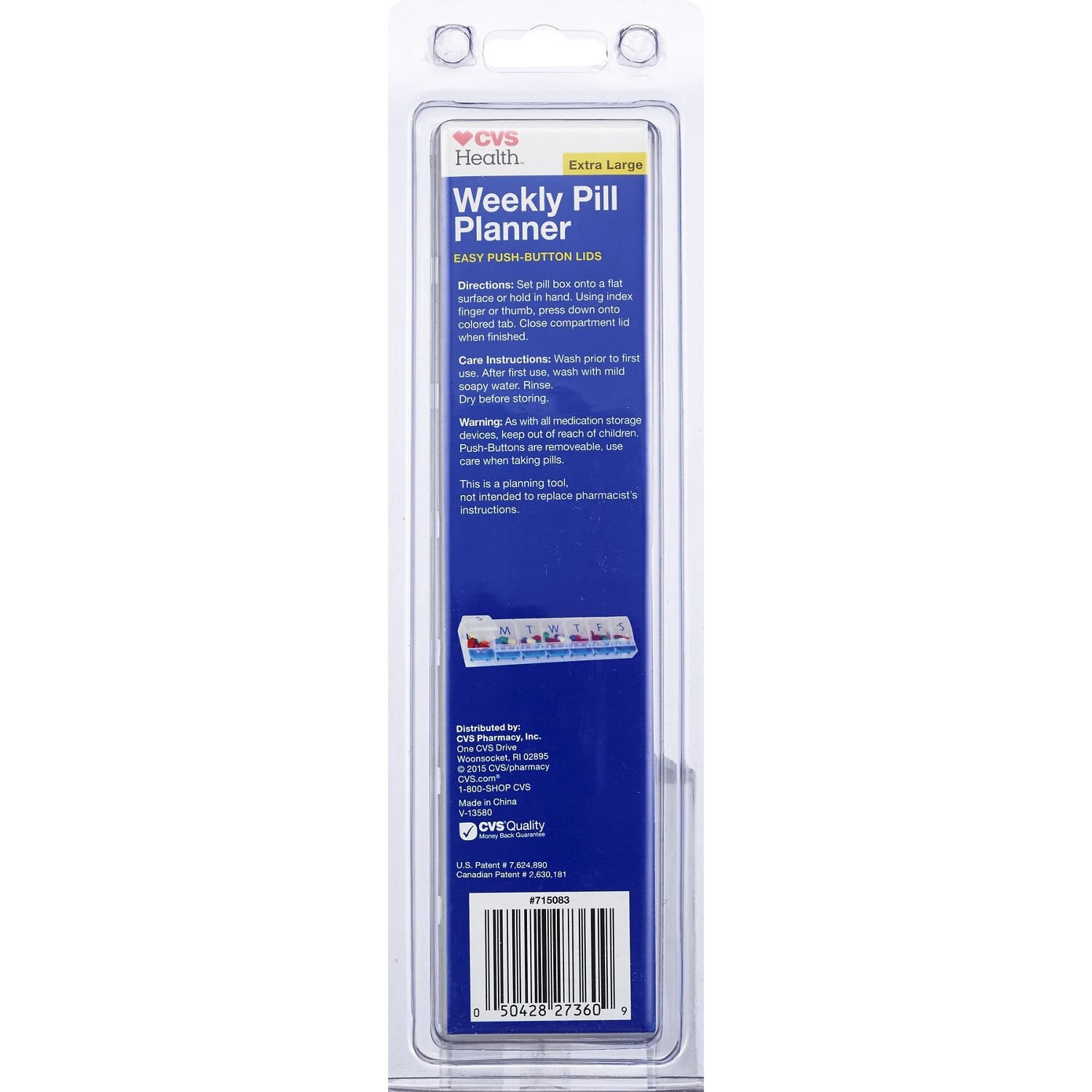 slide 3 of 5, Cvs Health Weekly Pill Planner, Xl, 1 ct