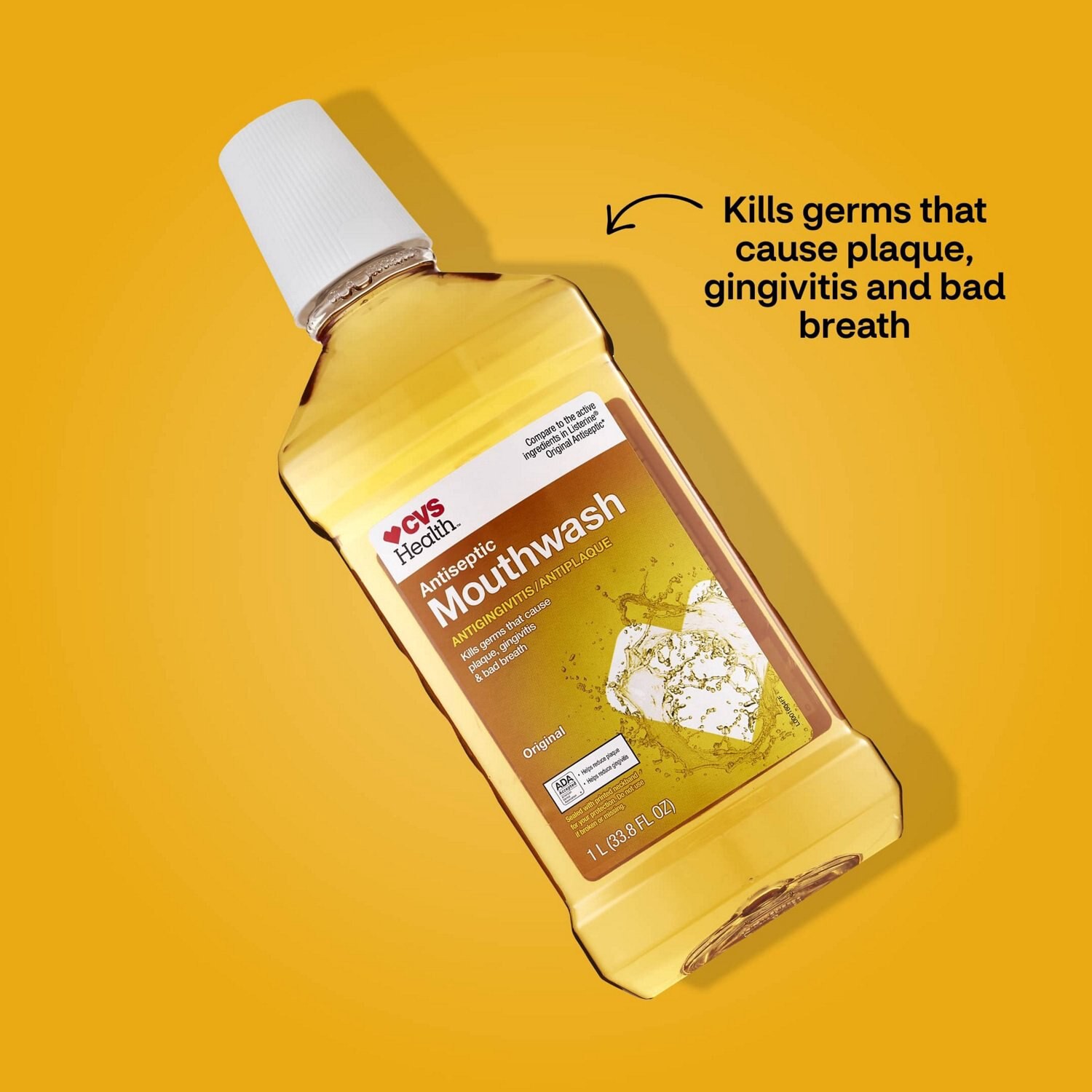 slide 6 of 6, CVS HEALTH Cvs Mouthwash Antiseptic Original (1 Liter), 1 ct