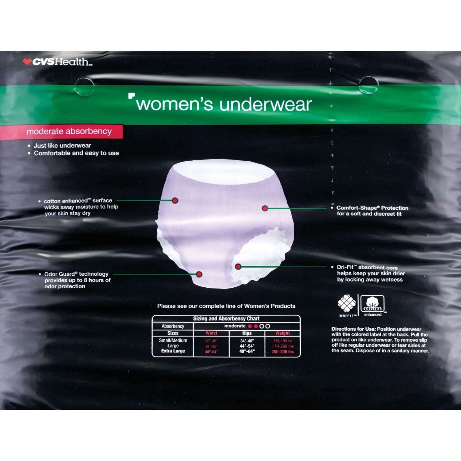 slide 2 of 2, CVS Health Women's Underwear Maximum Absorbency, Large, 18Ct, 1 ct