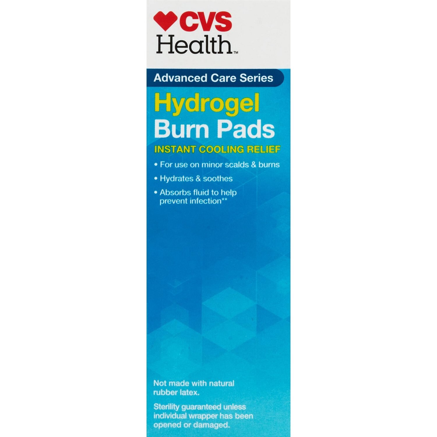 slide 5 of 5, CVS Health Sterile Hydrogel Burn Pads, 1.96 In X 2.95 In, 4 Ct, 1 ct