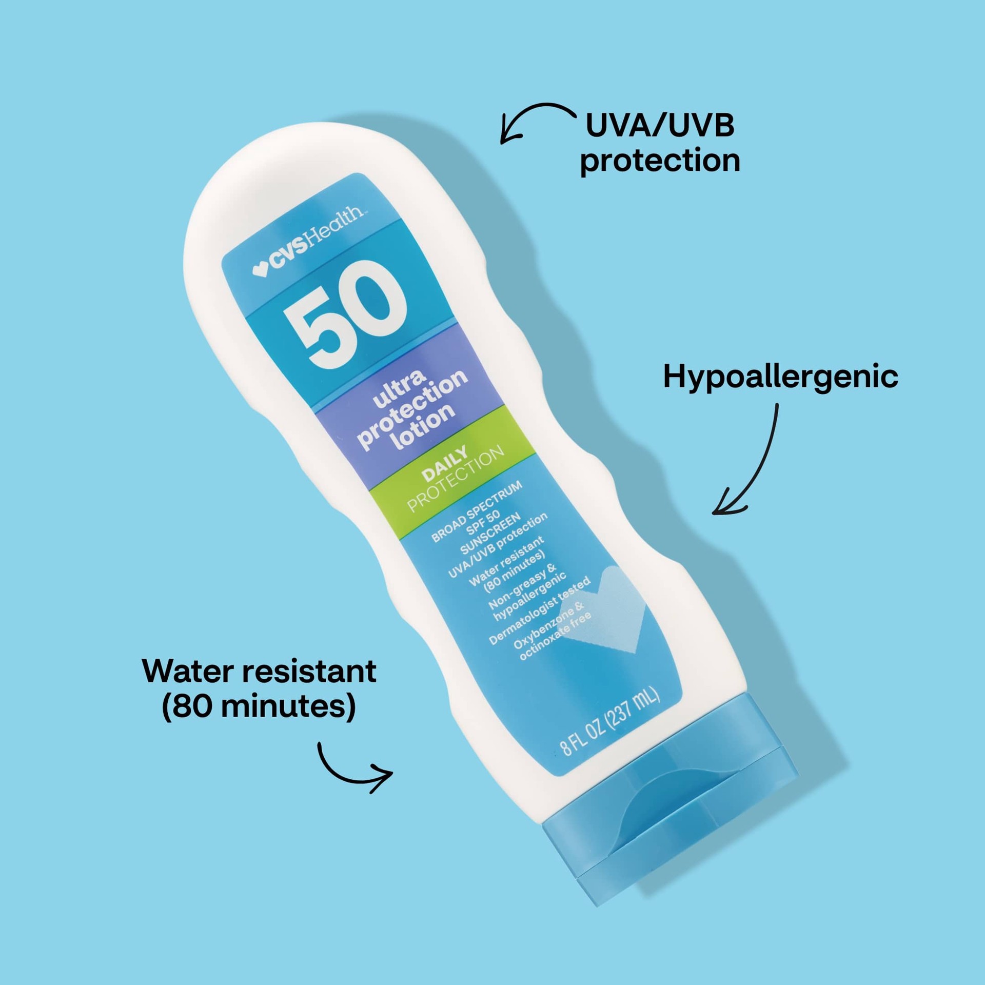 slide 5 of 9, CVS Health Broad Spectrum Sunscreen Lotion Spf 50, 8 Oz, 1 ct