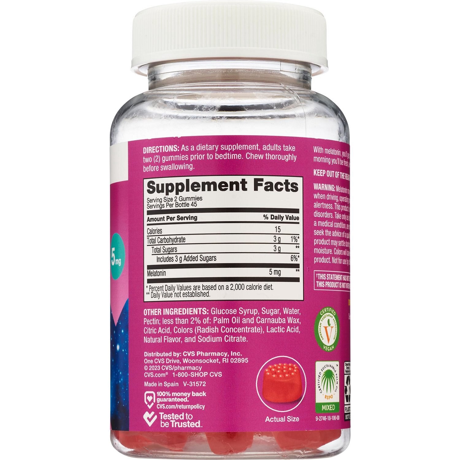 slide 4 of 4, Cvs Health Melatonin Sleep Aid Gummies, 90 Ct, 1 ct