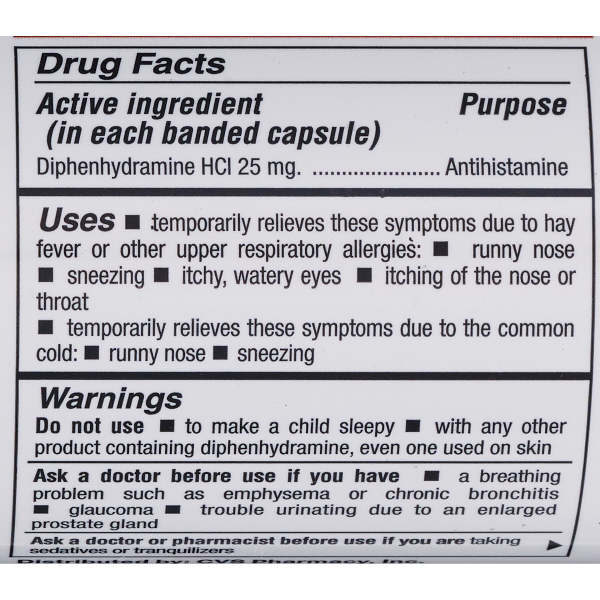 slide 2 of 6, CVS Health Allergy Relief Diphenhydramine Capsules, 365 Ct, 1 ct