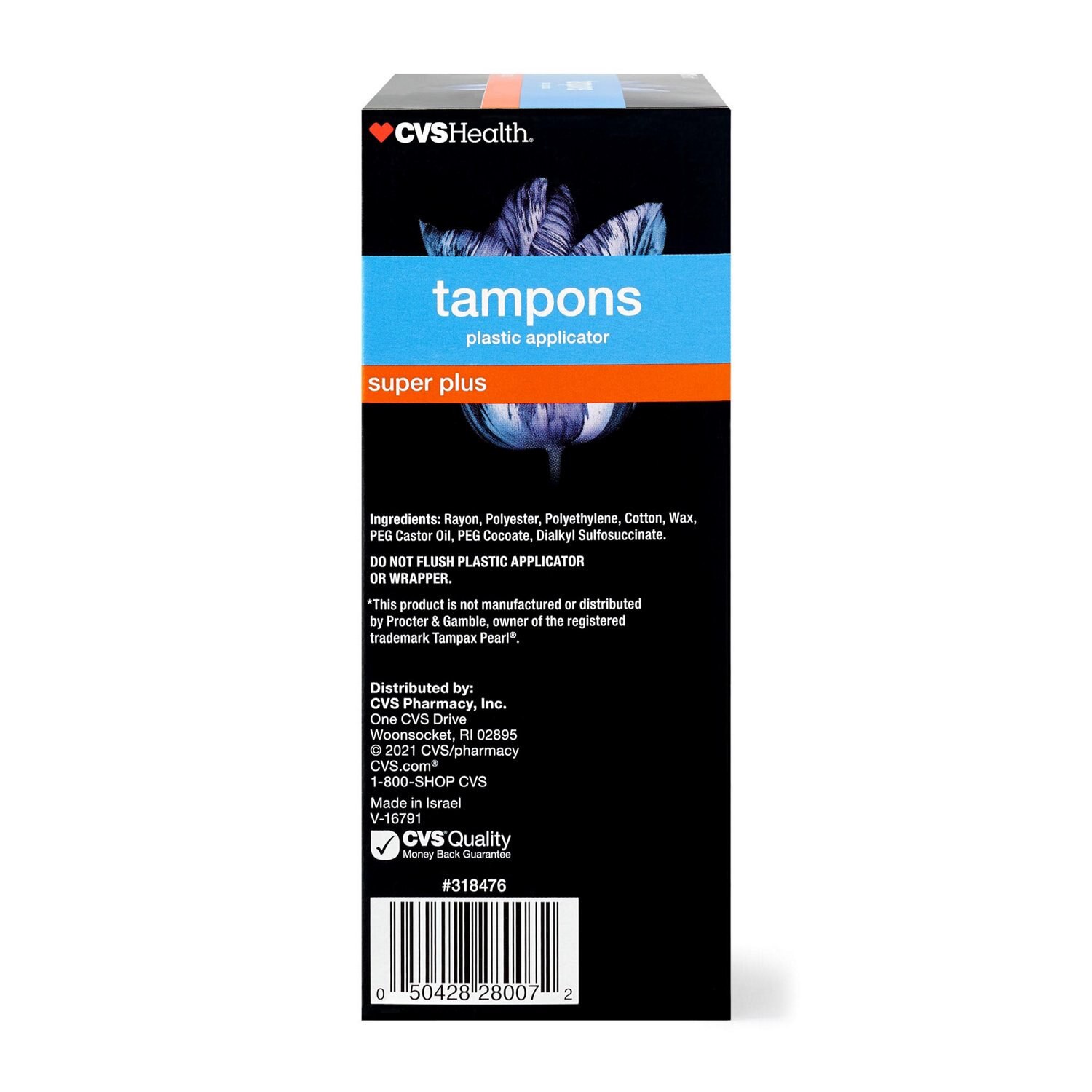 slide 2 of 5, CVS Health Tampons, Super Plus, 18 Ct, 1 ct