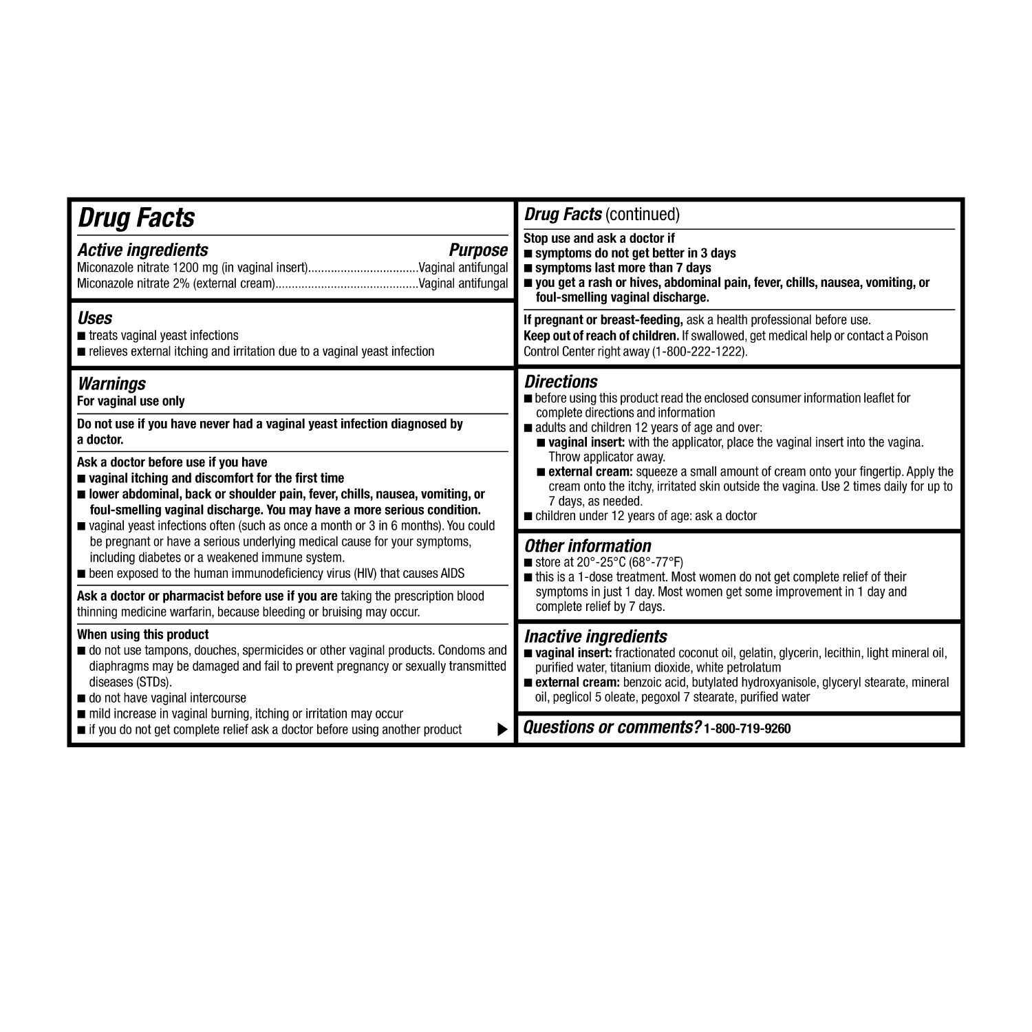 slide 5 of 7, CVS Health Miconazole Yeast Infection Relief 1-Day Treatment; Day Or Night, 1 ct