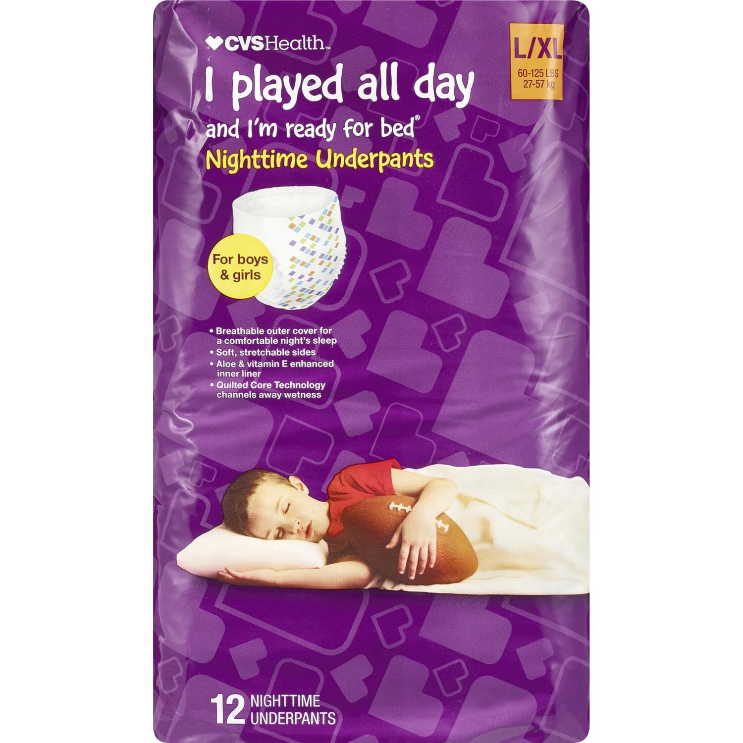 slide 2 of 4, CVS Health Nighttime Underpants, L/Xl, 12 Ct, 1 ct