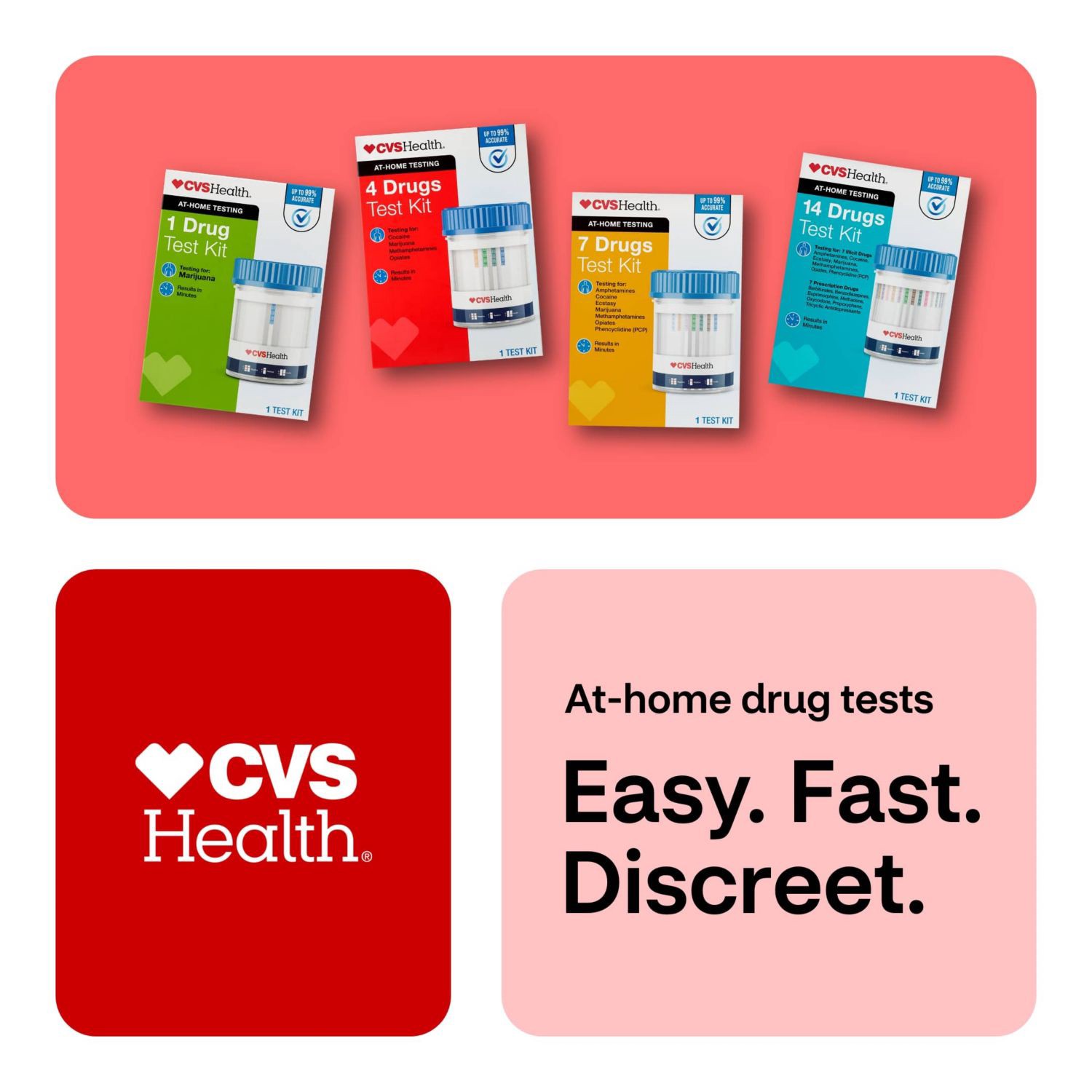 slide 5 of 12, CVS Health Home Drug Test Kit, 4 Drugs, 1 ct