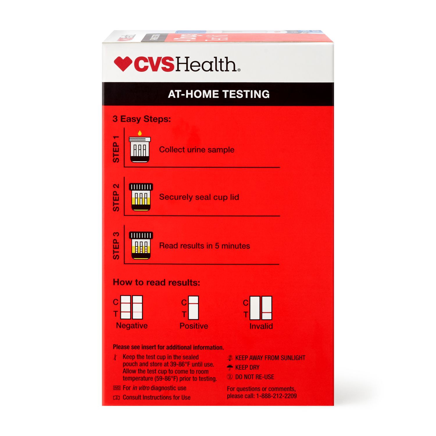 slide 2 of 12, CVS Health Home Drug Test Kit, 4 Drugs, 1 ct