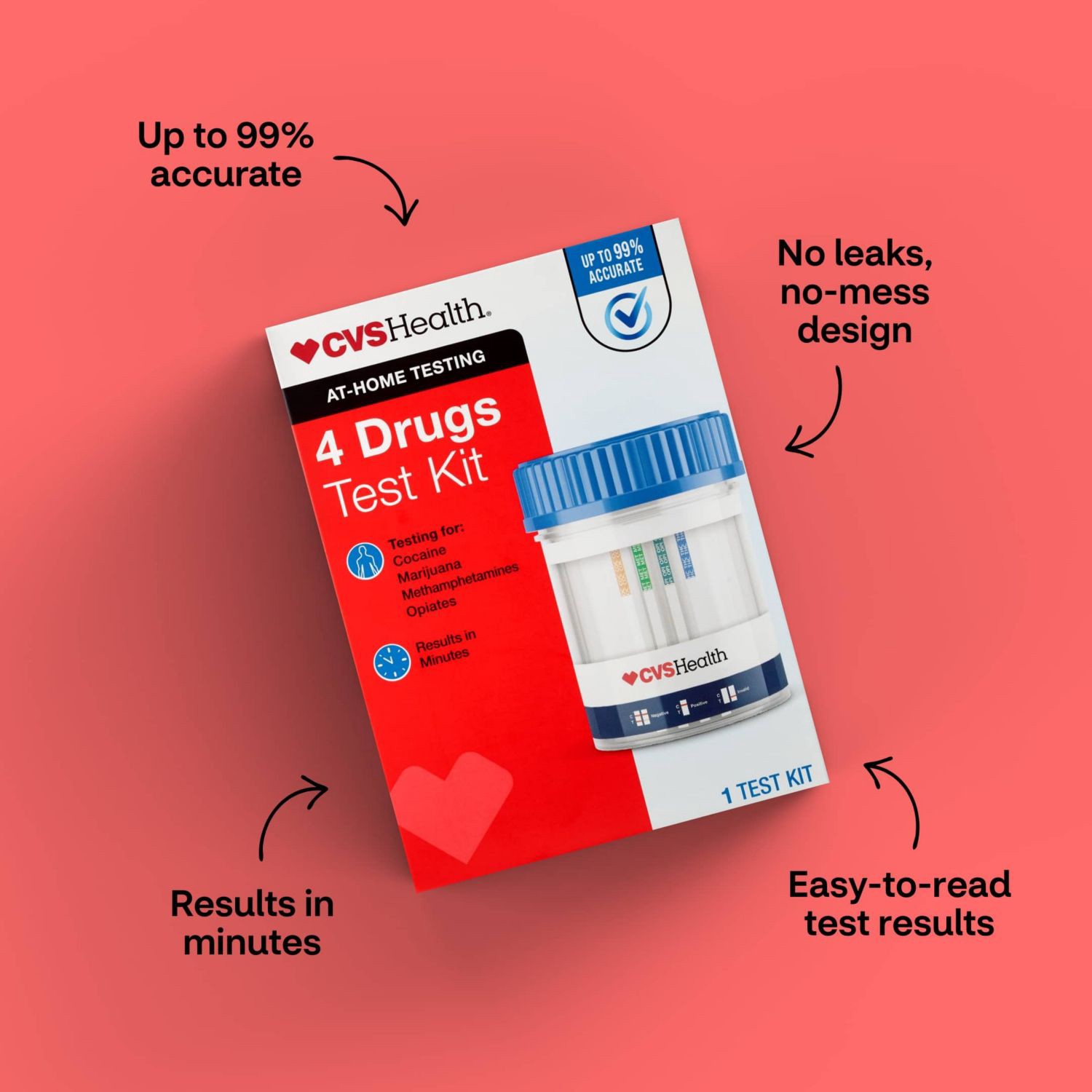 slide 9 of 12, CVS Health Home Drug Test Kit, 4 Drugs, 1 ct