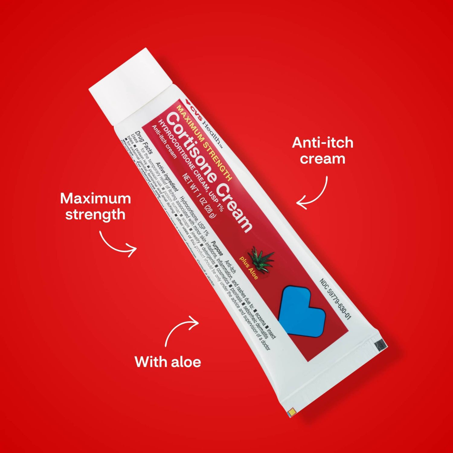 slide 8 of 9, Cvs Health Maximum Strength Cortisone Anti-Itch Cream Plus Aloe, 1 Oz, 1 ct