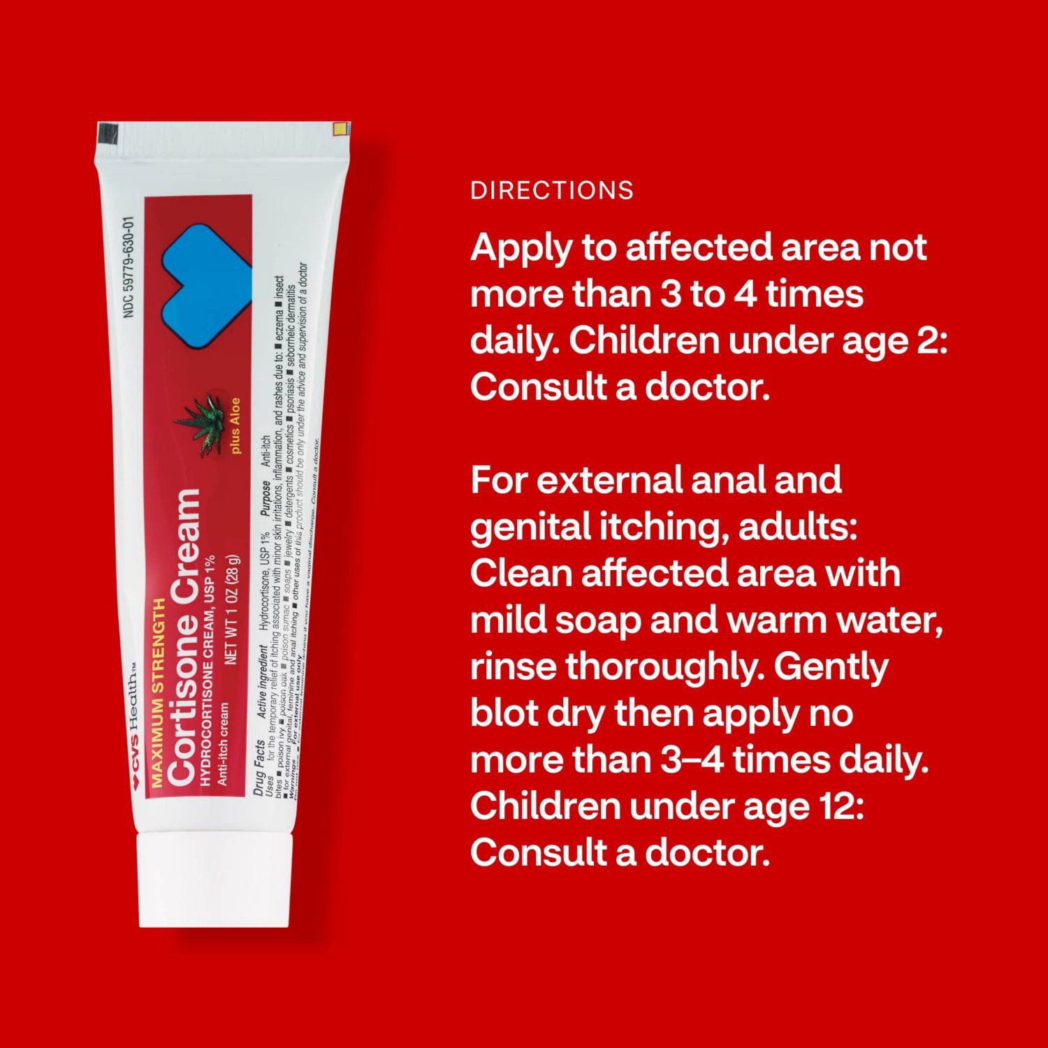 slide 6 of 9, Cvs Health Maximum Strength Cortisone Anti-Itch Cream Plus Aloe, 1 Oz, 1 ct