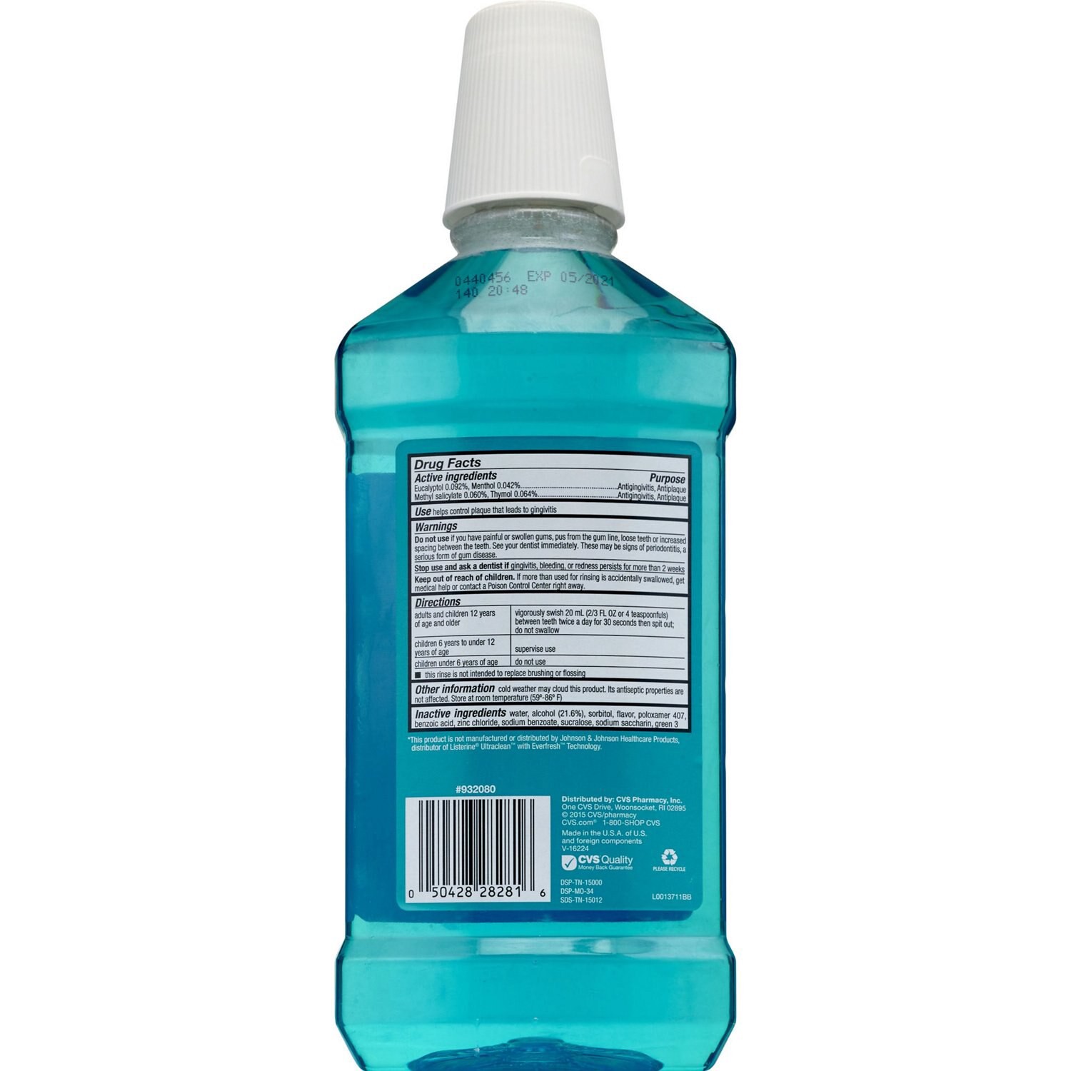 slide 3 of 3, CVS Health Tartar Control Plus Antiseptic Mouthwash, Blue Mint, 1 L, 1 ct