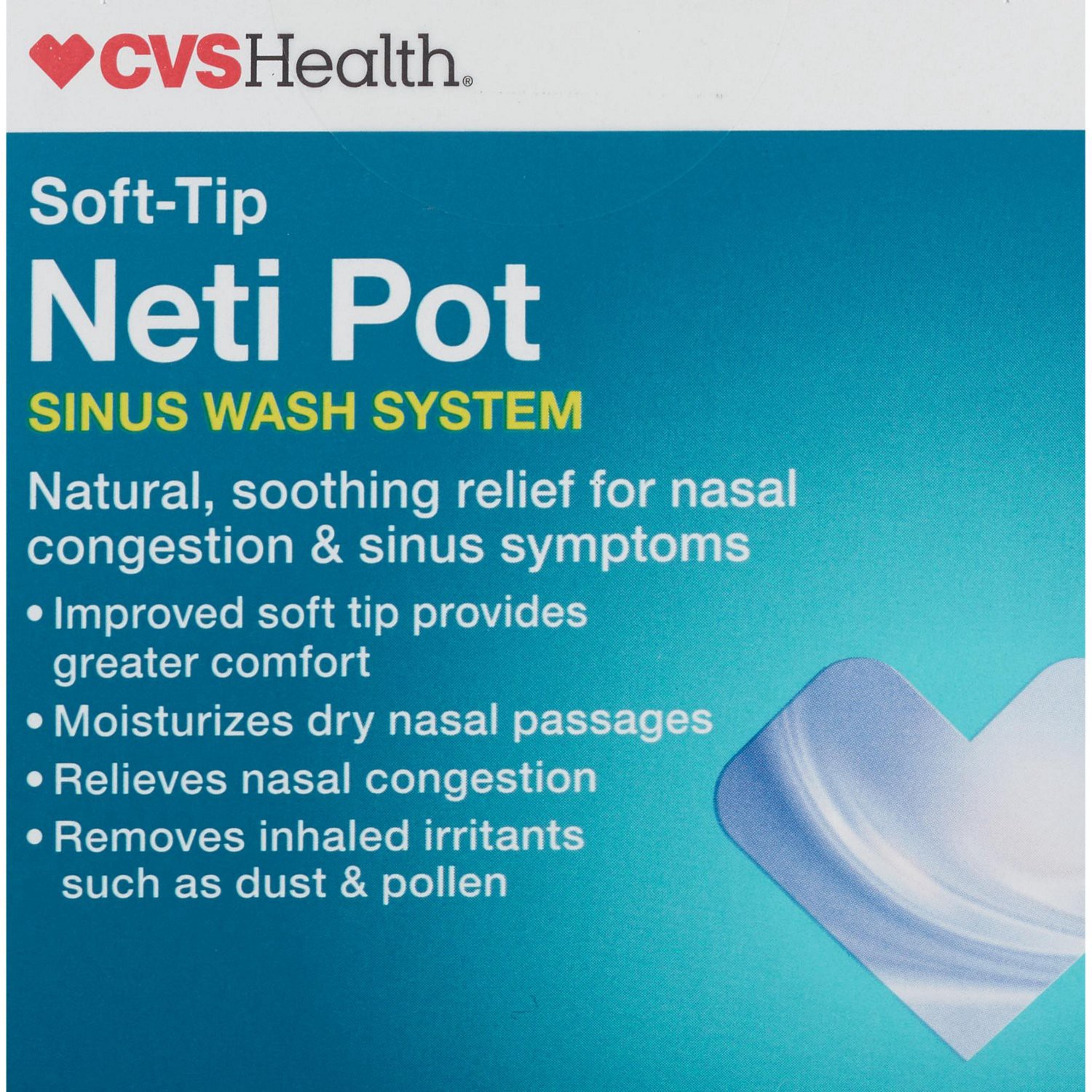 slide 6 of 7, CVS Health Soft Tip Neti Pot Sinus Wash System, 1 ct