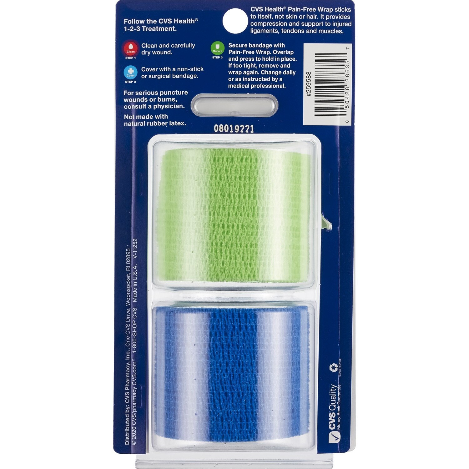 slide 2 of 4, CVS Health Breathable Gentle Tape, Green & Blue, 2 Ct, 1 ct