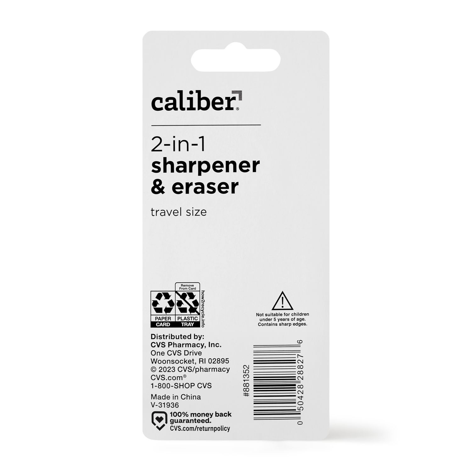slide 3 of 4, Caliber Clip-On Sharpener & Eraser, 1 ct