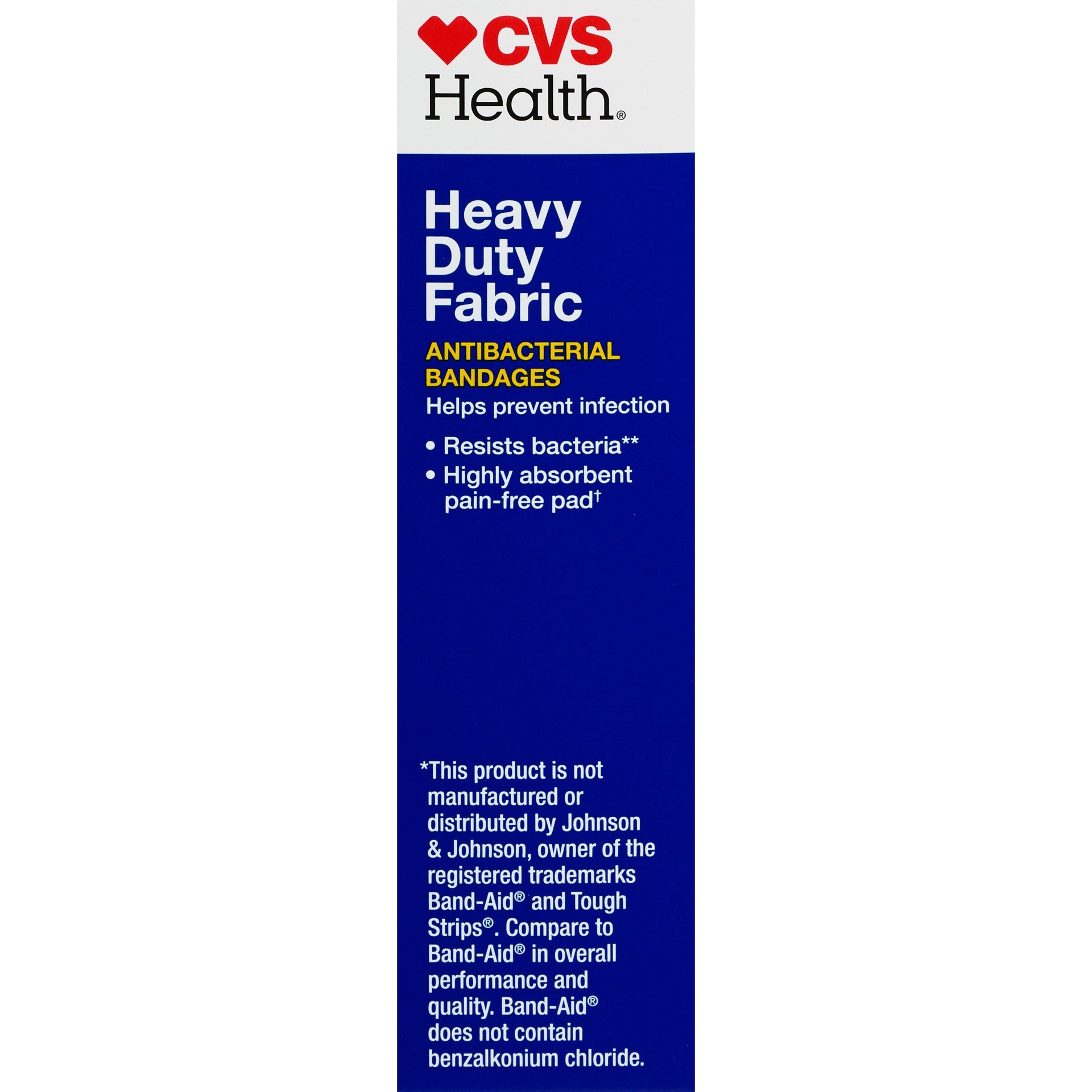 slide 11 of 11, CVS Health Heavy Duty Fabric Anti-Bacterial Bandages, One Size, 20 Ct, 1 ct
