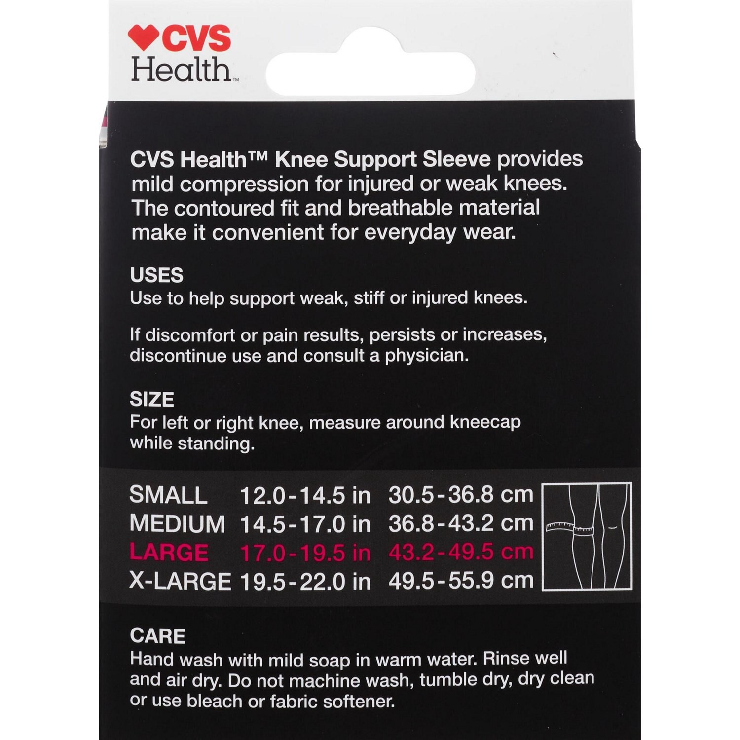slide 4 of 5, Cvs Health Knee Support Sleeve, Large, 1 ct