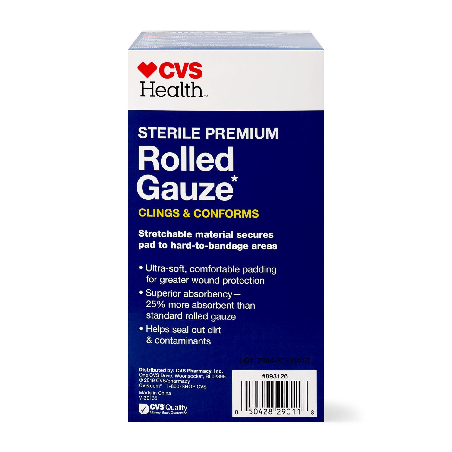 slide 5 of 5, Cvs Health Sterile Premium Latex-Free Rolled Gauze, 4 In X 2.1 Yd, 5 Ct, 1 ct