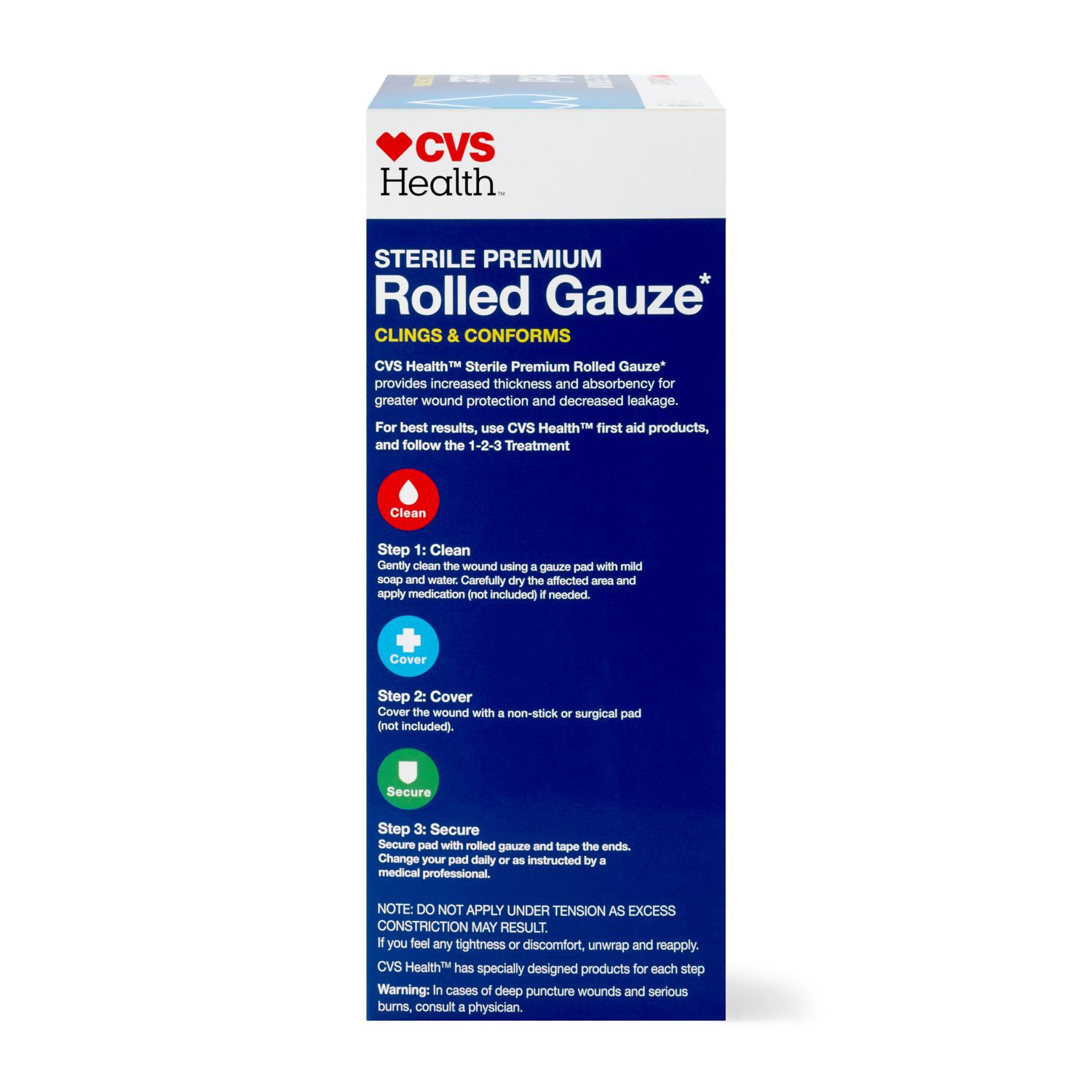 slide 4 of 5, Cvs Health Sterile Premium Latex-Free Rolled Gauze, 4 In X 2.1 Yd, 5 Ct, 1 ct