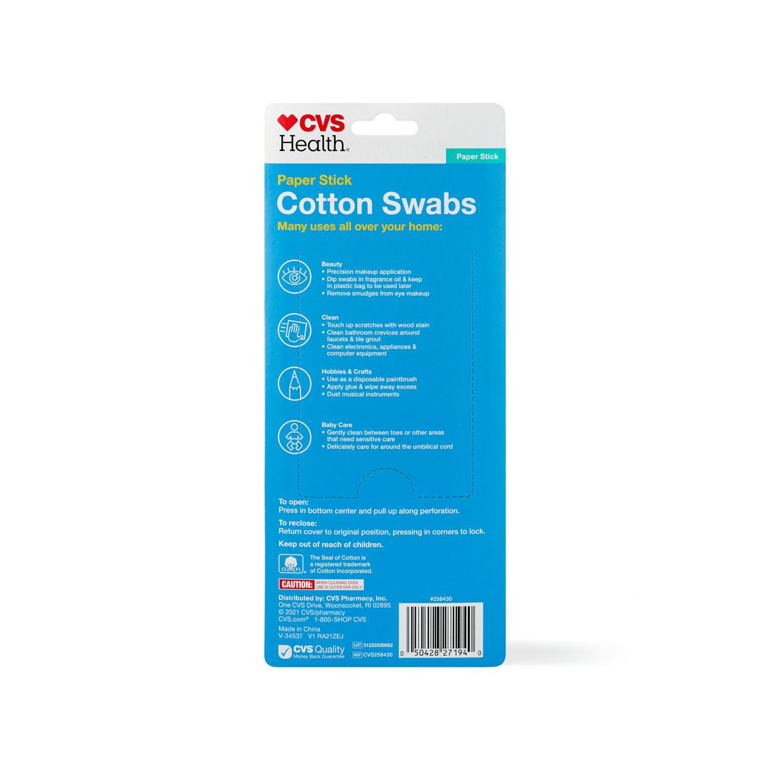 slide 5 of 5, Cvs Health Cotton Swabs, 625 Ct, 625 ct