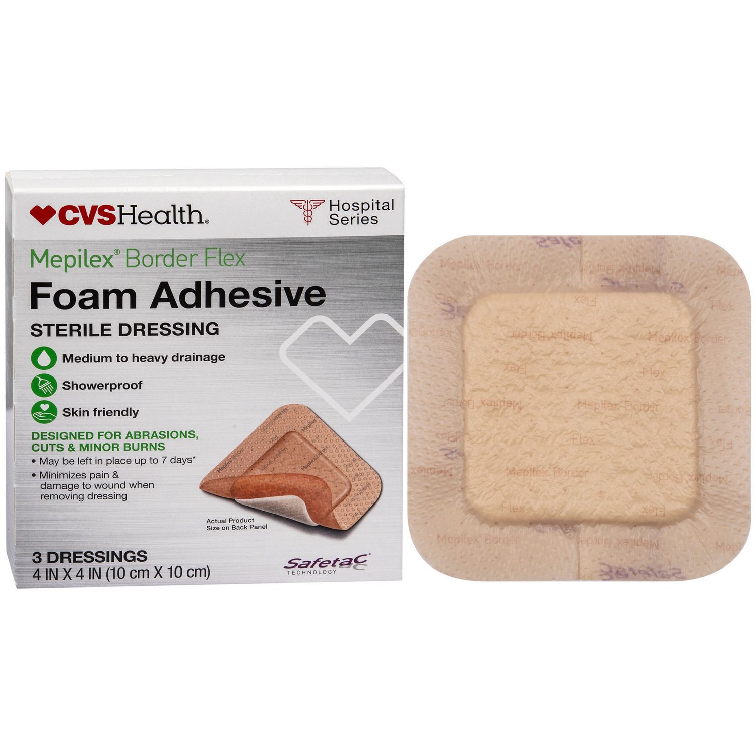 slide 2 of 3, Cvs Health Foam Adhesive Sterile Dressings, 2 Ct, 2 ct