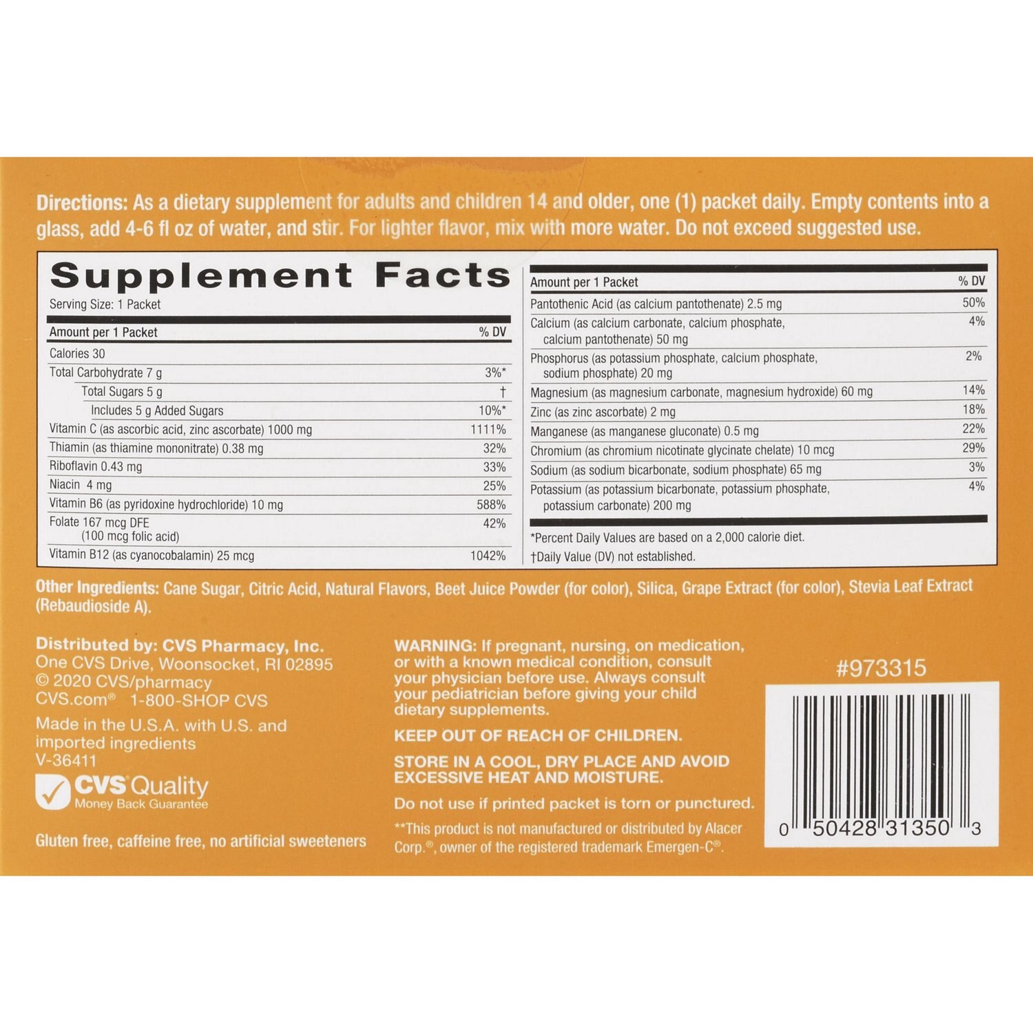 slide 3 of 4, CVS Health Immune Support Vitamin C Drink Packets, Cranberry-Pomegranate- 30 ct, 30 ct