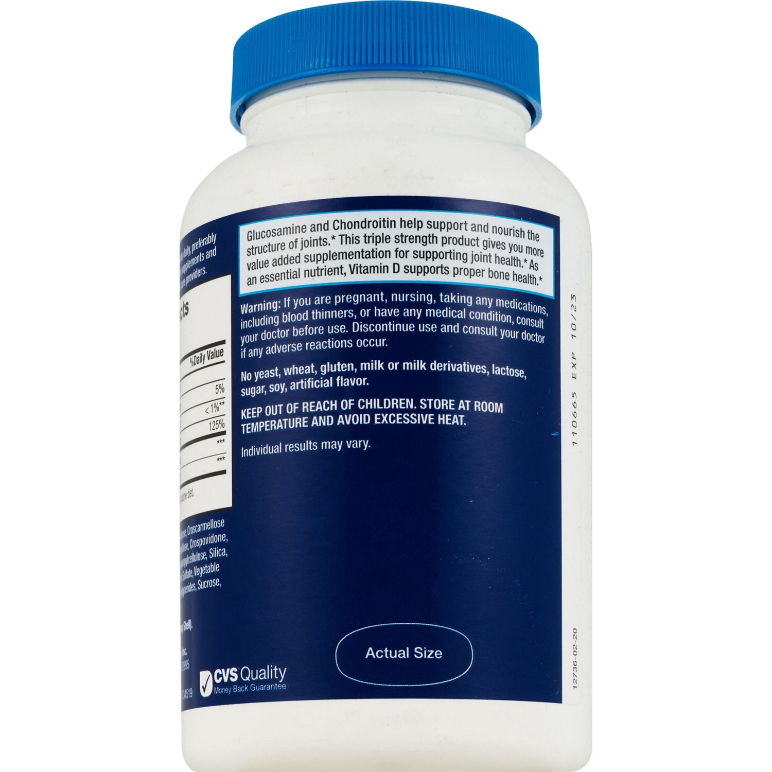 slide 4 of 4, CVS Health Glucosamine Chondroitin + Vitamin D3 Caplets, 120 Ct, 1 ct