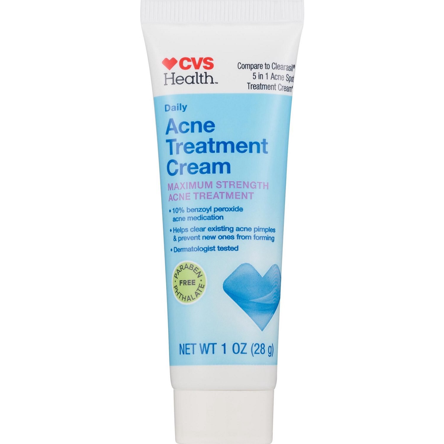 slide 4 of 6, CVS Health Acne Treatment Cream With 10% Benzoyl Peroxide, Maximum Strength, 1 ct
