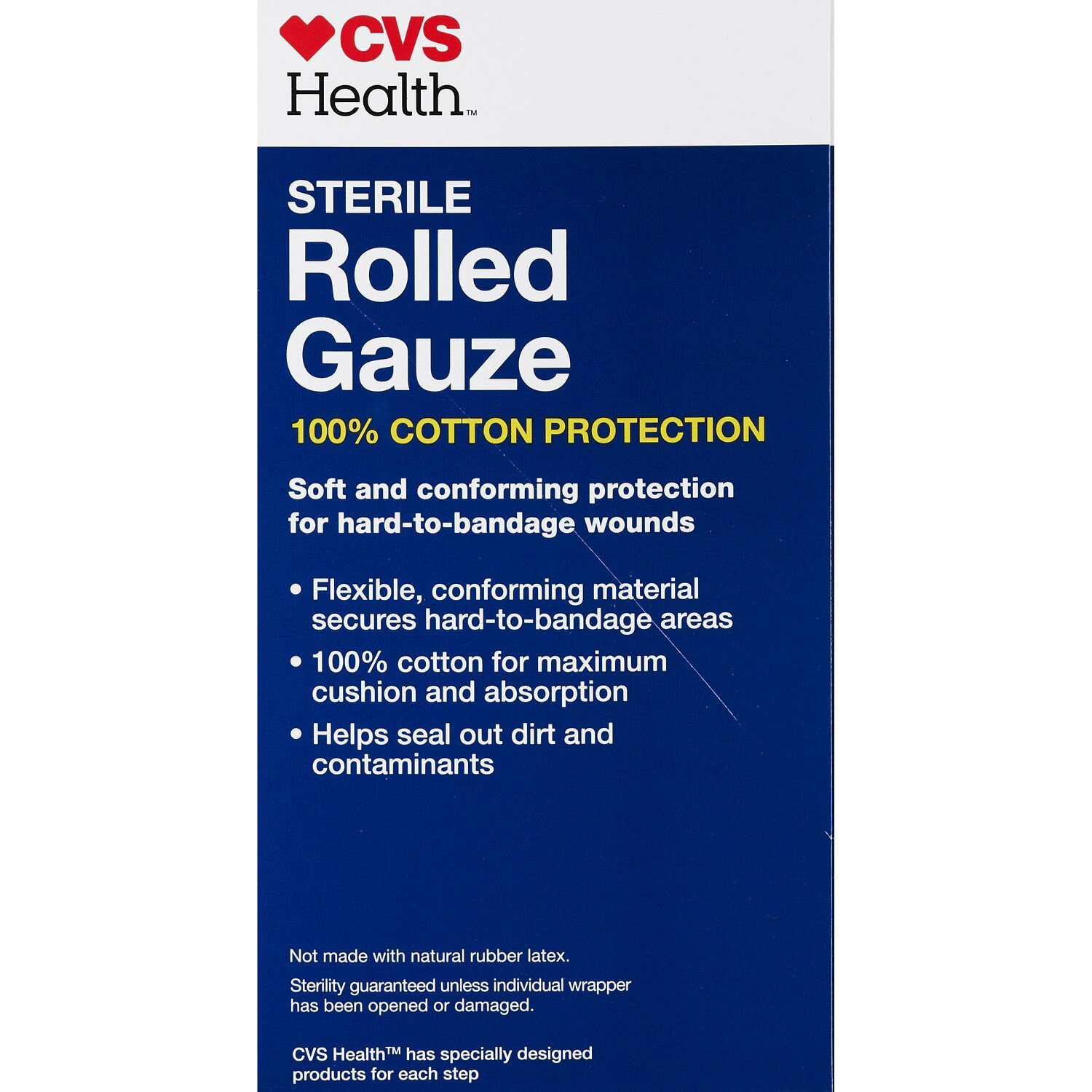 slide 3 of 4, Cvs Health Sterile Latex-Free Rolled Gauze, 4.5 In X 3 Yd, 1 Ct, 1 ct