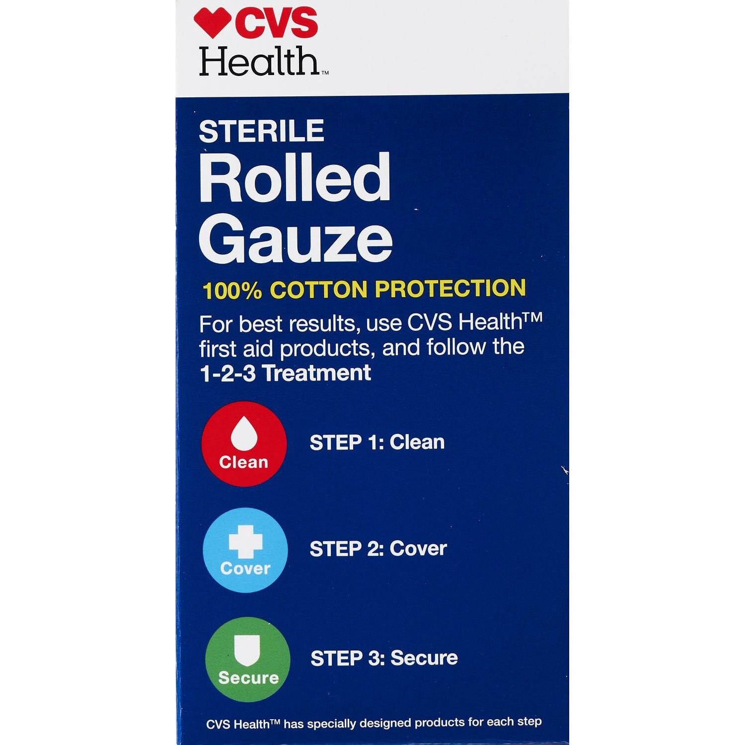 slide 4 of 4, Cvs Health Sterile Latex-Free Rolled Gauze, 4.5 In X 3 Yd, 1 Ct, 1 ct