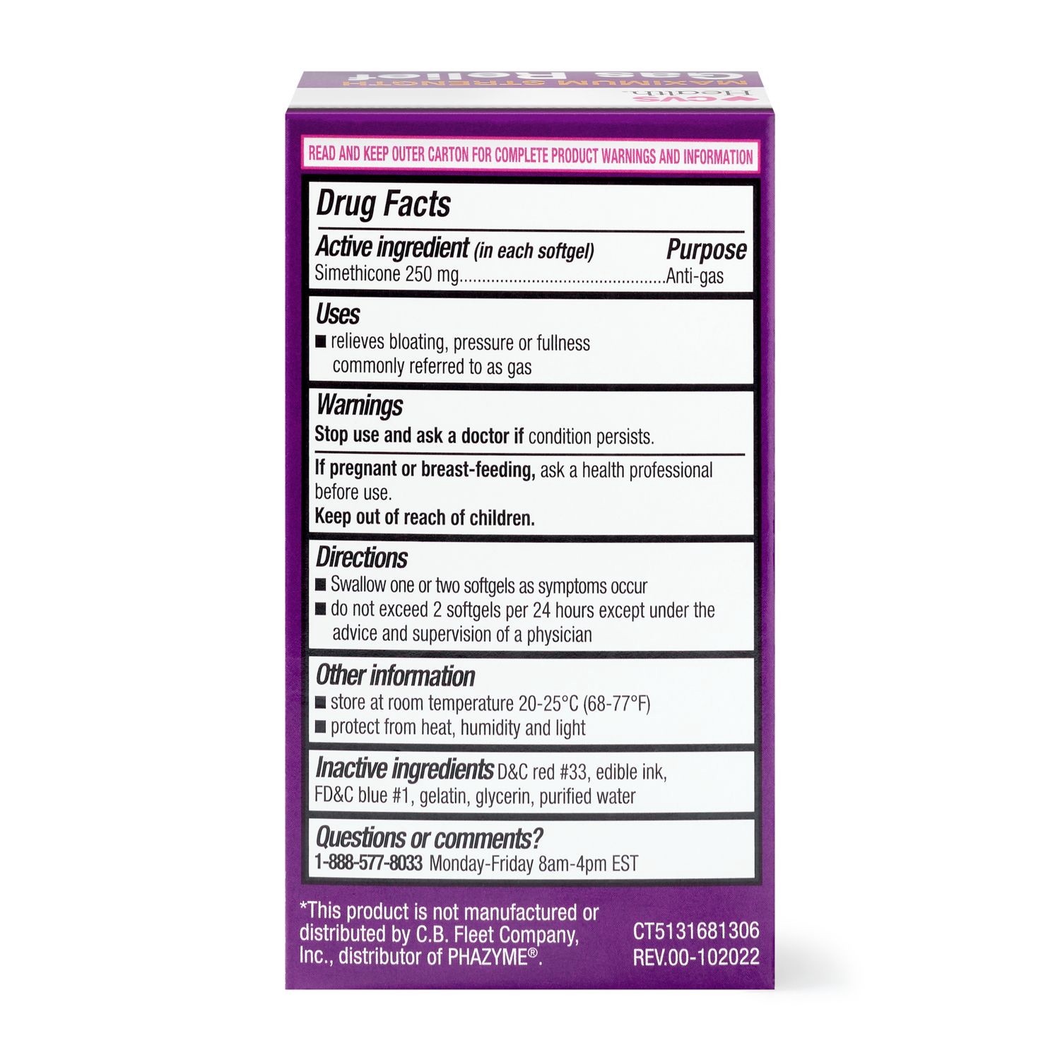 slide 6 of 6, CVS Health Gas Relief Maximum Strength Softgels, 60 Ct, 1 ct
