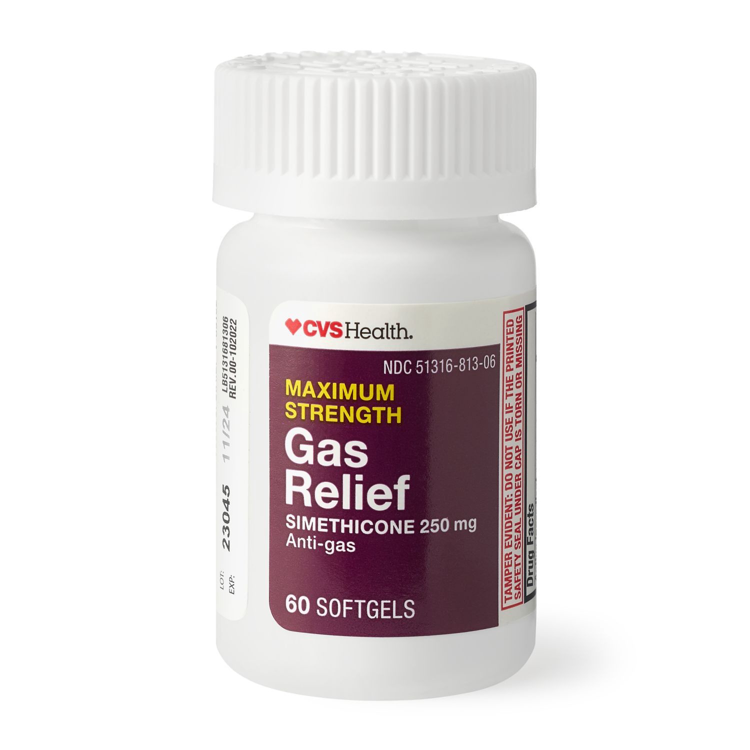 slide 4 of 6, CVS Health Gas Relief Maximum Strength Softgels, 60 Ct, 1 ct