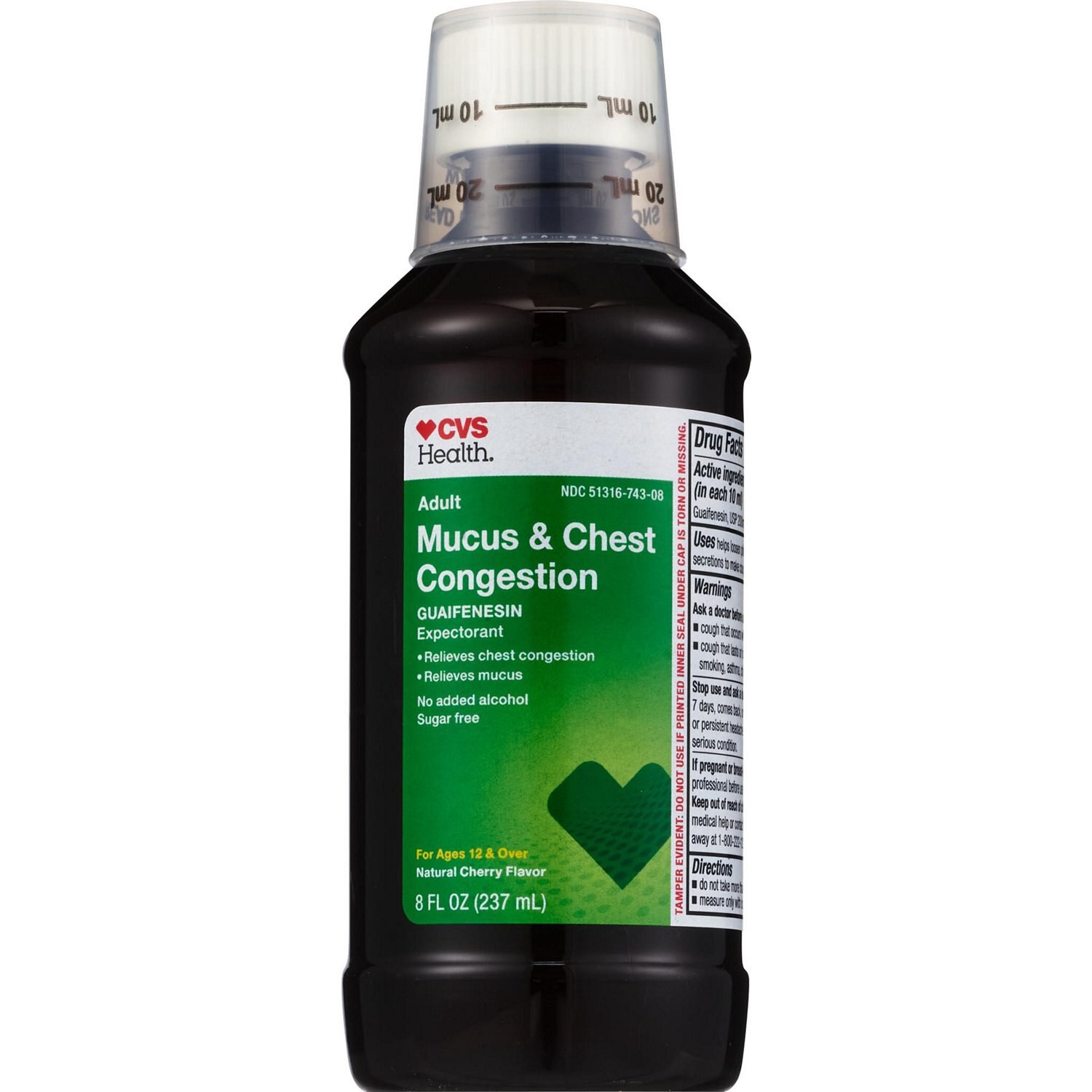 slide 2 of 8, CVS Health Non Drowsy Tussin Adult Chest Congestion, 8 Oz, 1 ct