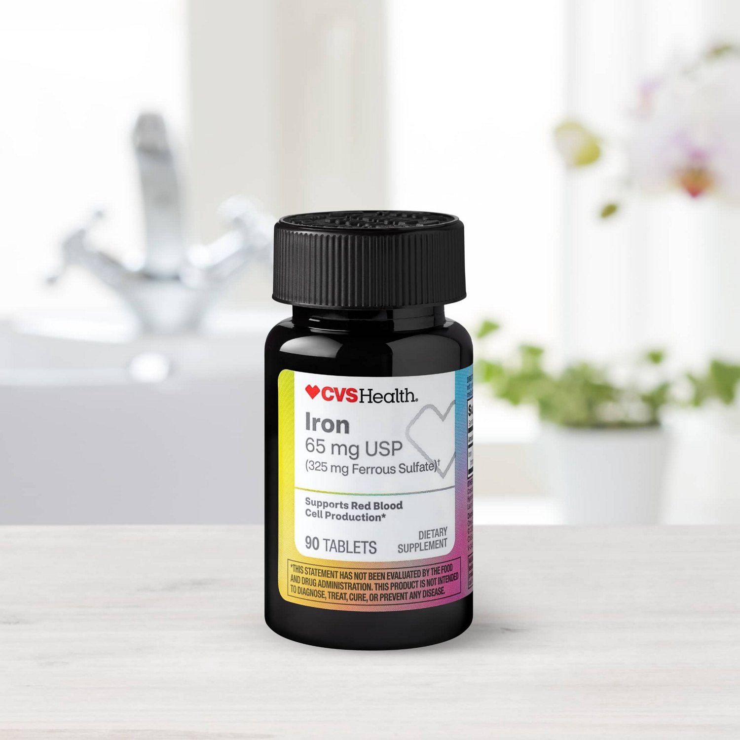 slide 3 of 9, CVS Health Iron Tablets, 90 Ct, 1 ct