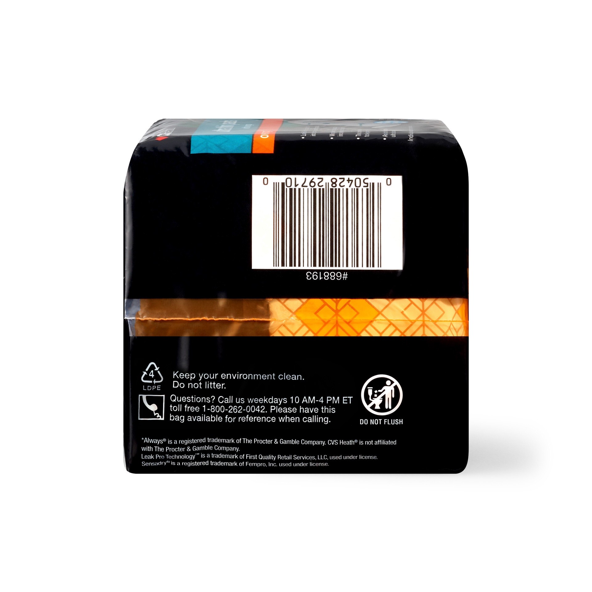 slide 6 of 7, CVS Health Ultra Thin Pads With Wings, Overnight, 14 Ct, 1 ct